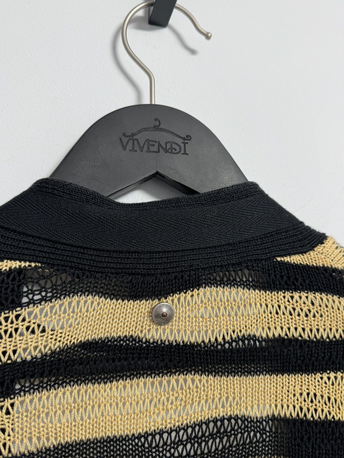 Diesel DIESEL Brand Black Beige Stripe Knit Sweater Cardigan Bolero Size XS / US 0-2 / IT 36-38 - 21 Thumbnail