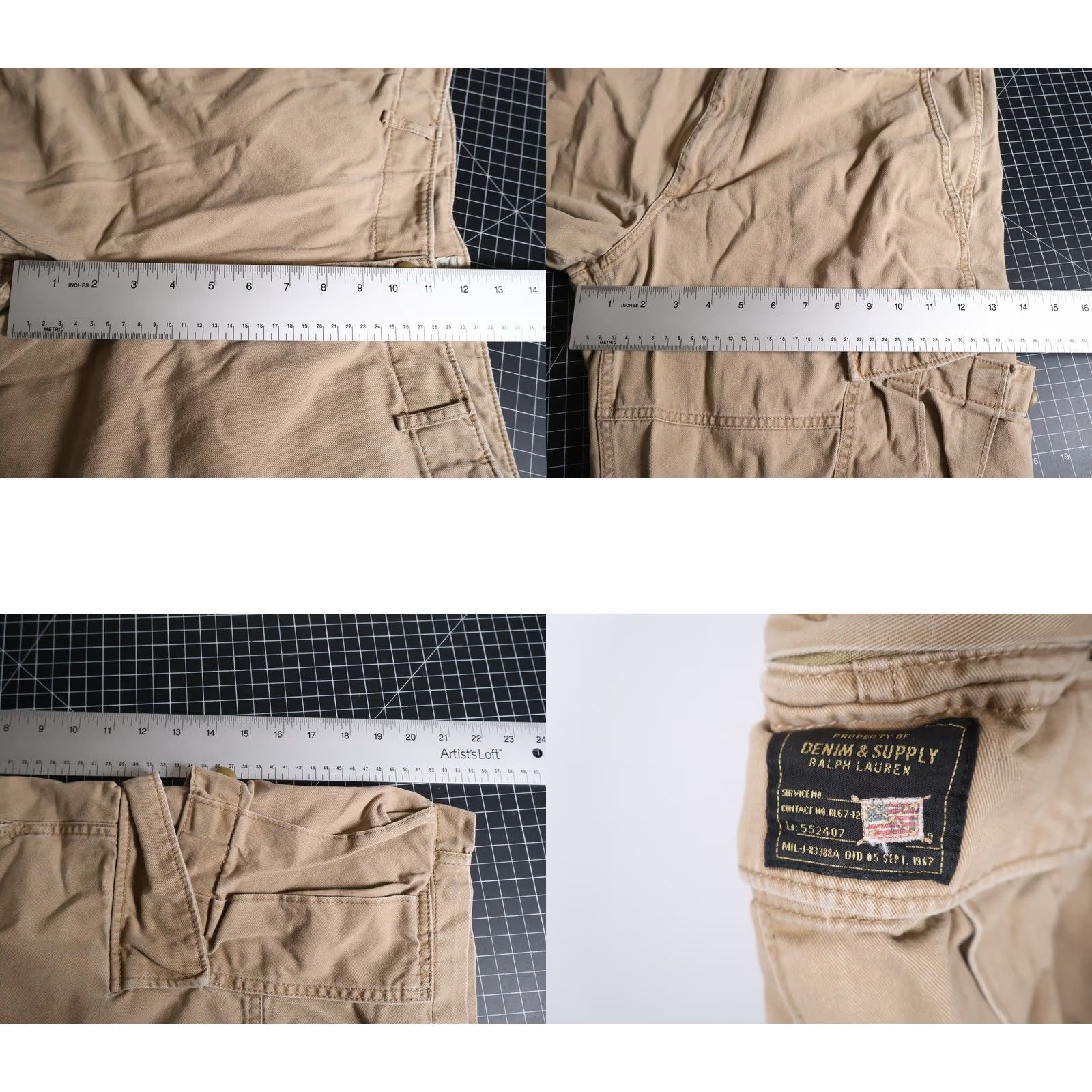 Vintage VINTAGE Denim & Supply Ralph Lauren Cargo Shorts Mens 38 Beige Fatigues Military VTG Size US 38 / EU 54 - 8 Thumbnail