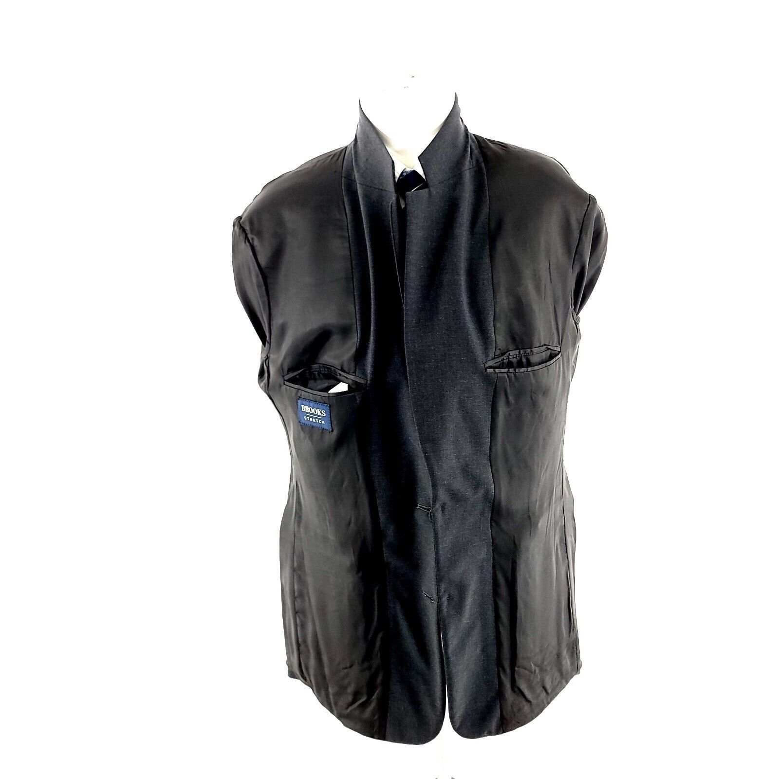 Brooks Brothers DAMAGED Brooks Brothers Stretch Wool 2 Button Blazer 42R Gra Size 42R - 10 Thumbnail