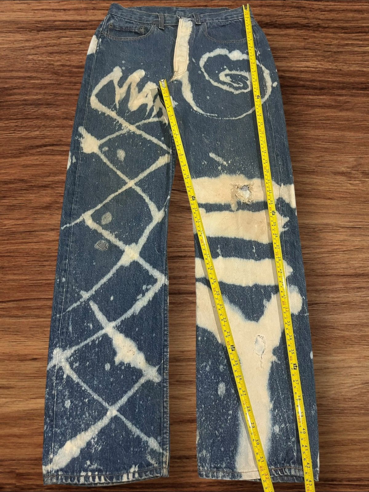 Levi's × Vintage Vintage 80s Levi’s 501 Grafitti Artistry Custom Made Jeans Size US 31 - 15 Thumbnail
