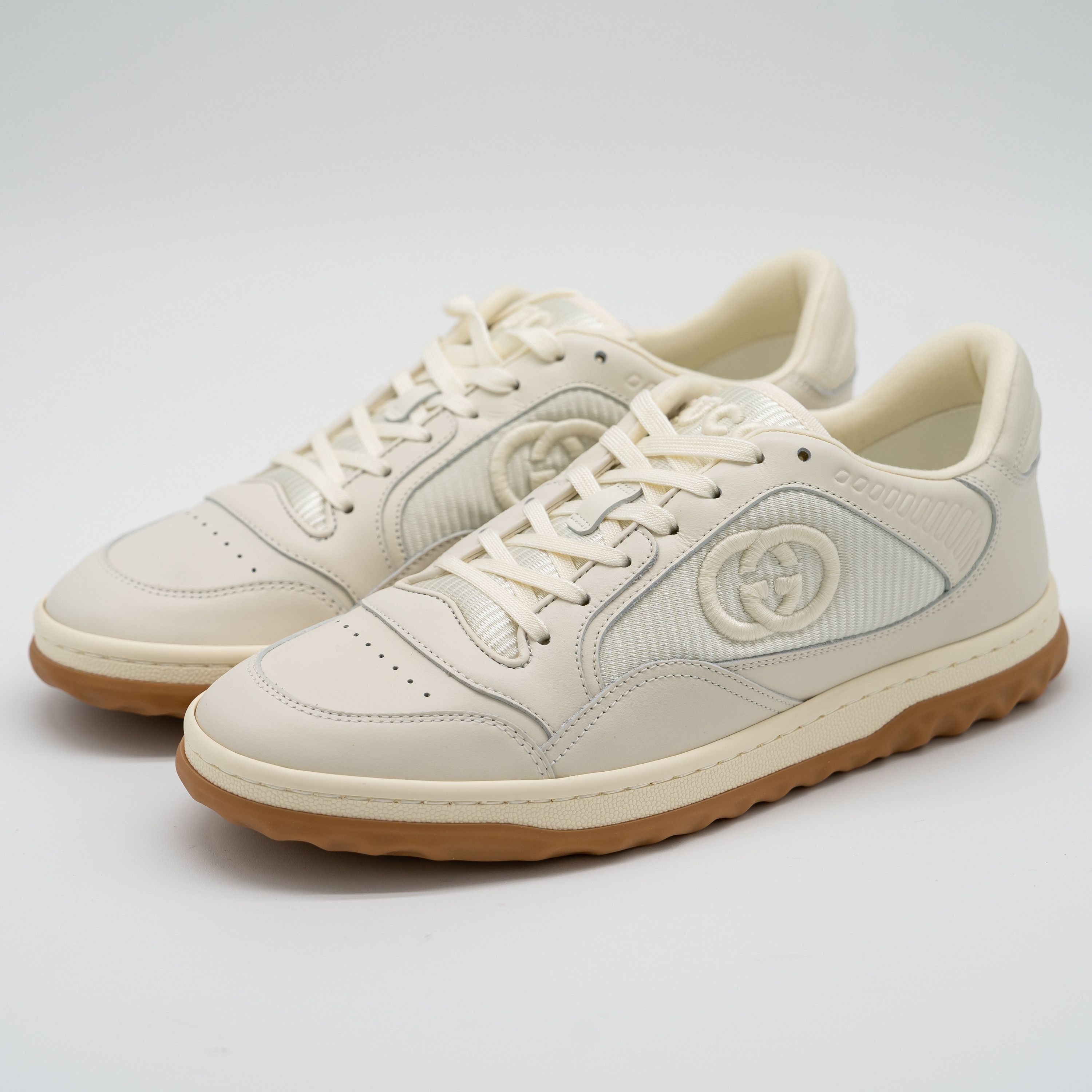 Gucci 40.5G 10.5 US Gucci MAC80 Sneakers White Brown GG Leather Size US 10.5 / IT 40.5 - 1 Thumbnail