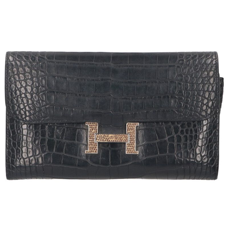 Hermes Constance Long Alligator Mat Wallet Size One Size, Men's