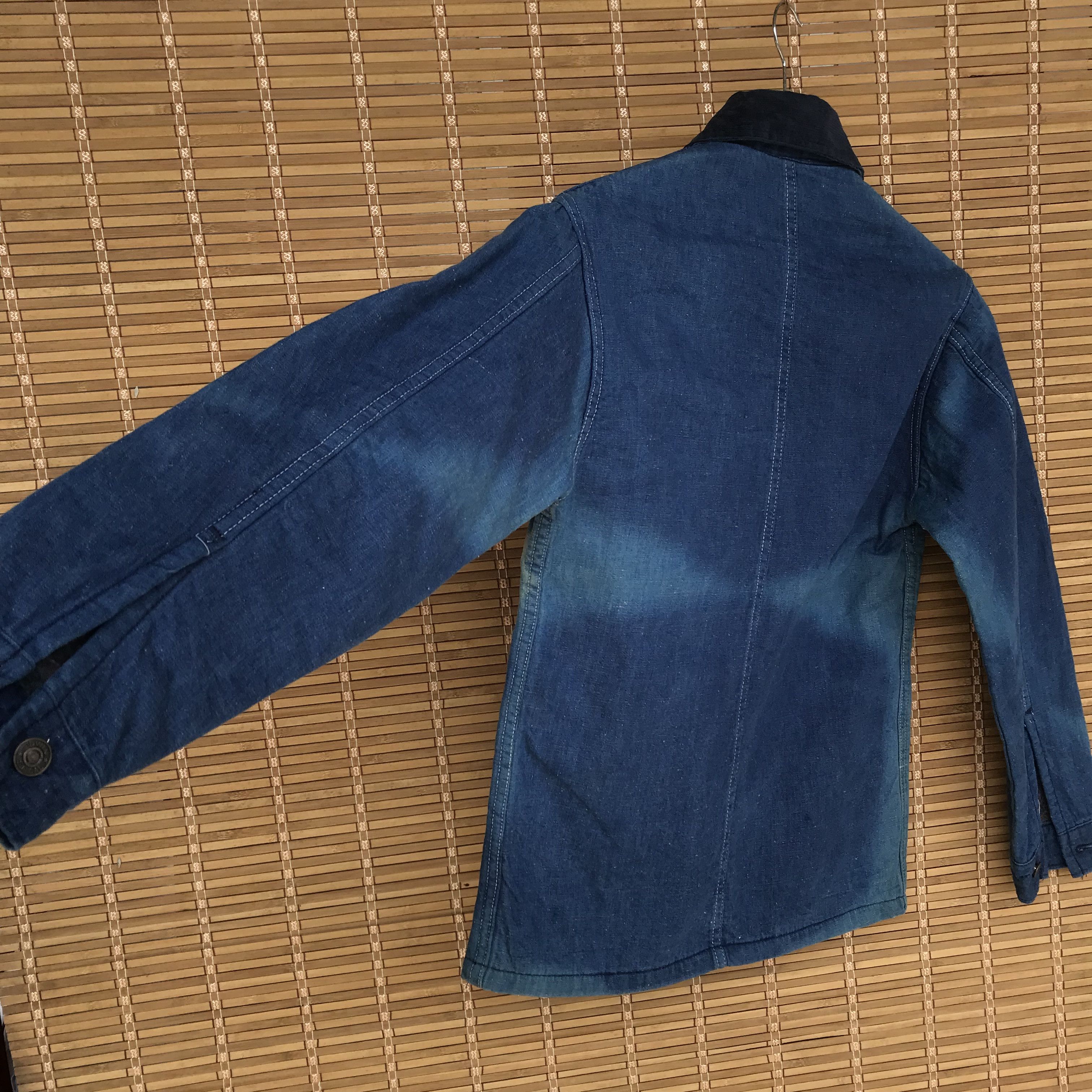 Edwin Vintage 80s Edwin denim sunfaded ageing blanket jacket Size US XS / EU 42 / 0 - 10 Thumbnail