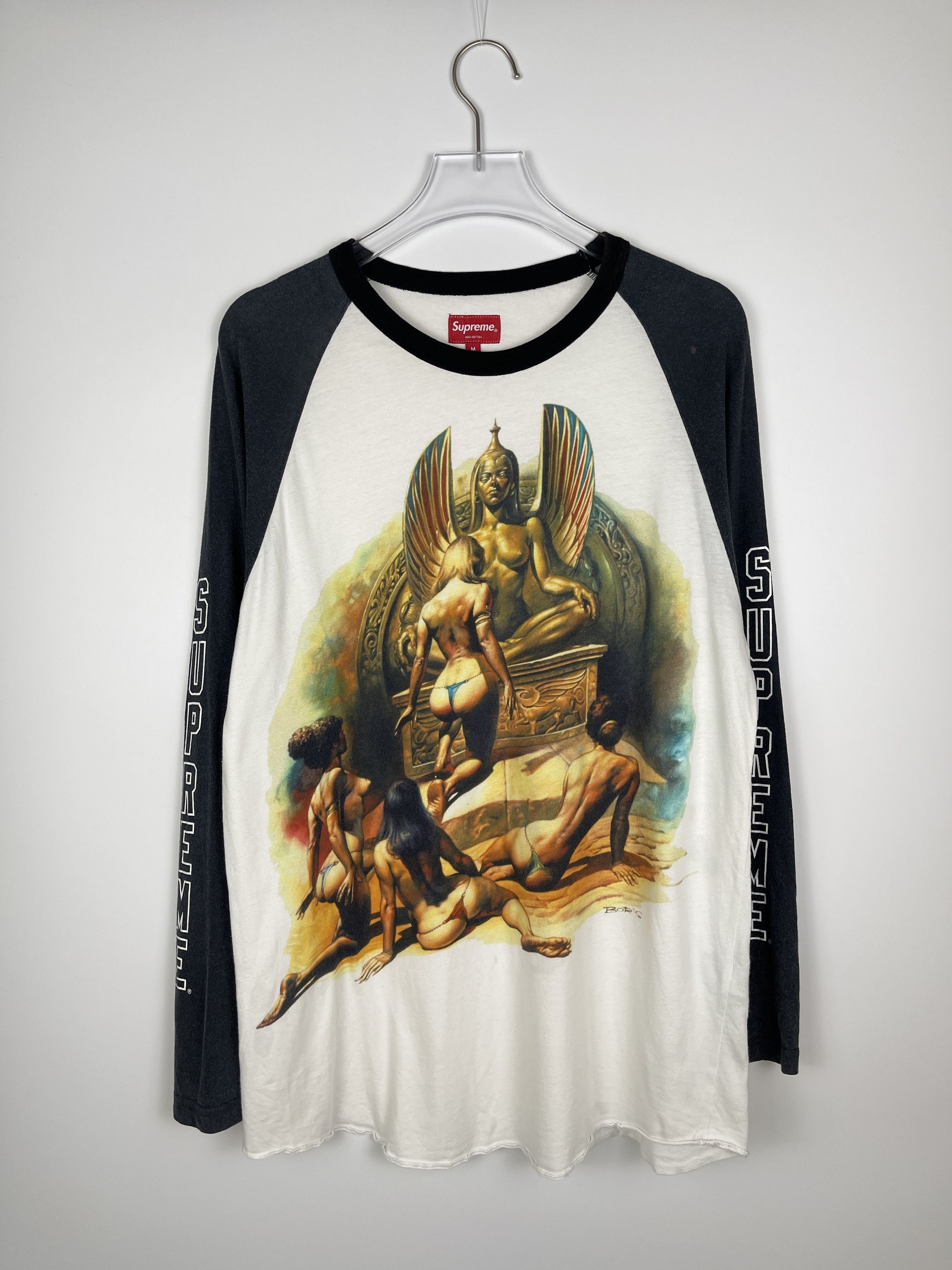 image of Supreme X Boris Vallejo Slave Raglan T-Shirt in White, Men's (Size Medium)