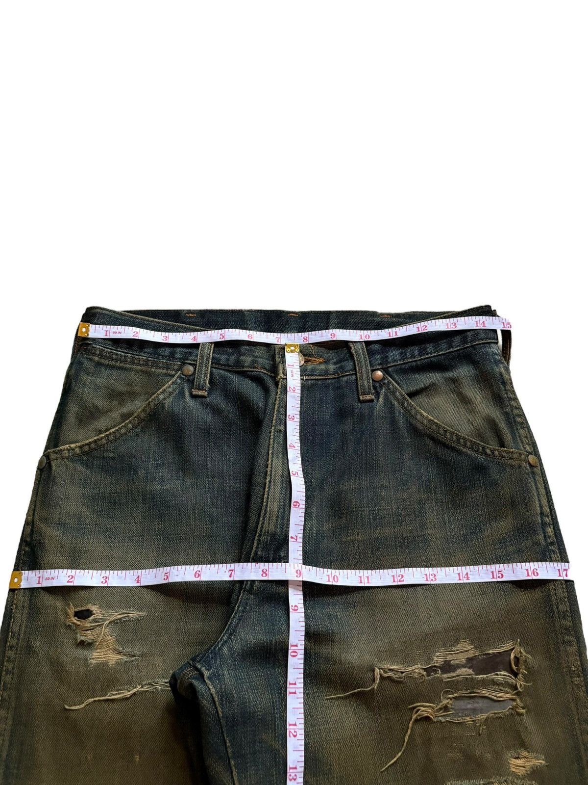 Wrangler Vintage Wrangler Rusty Mud Wash Patch Distress Baggy Jeans Size US 29 - 13 Thumbnail