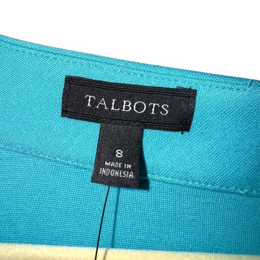 Other NWT Talbots Teal Blue L/S V-Neck Sun Dress Sz 8 Size M / US 6-8 / IT 42-44 - 2 Thumbnail