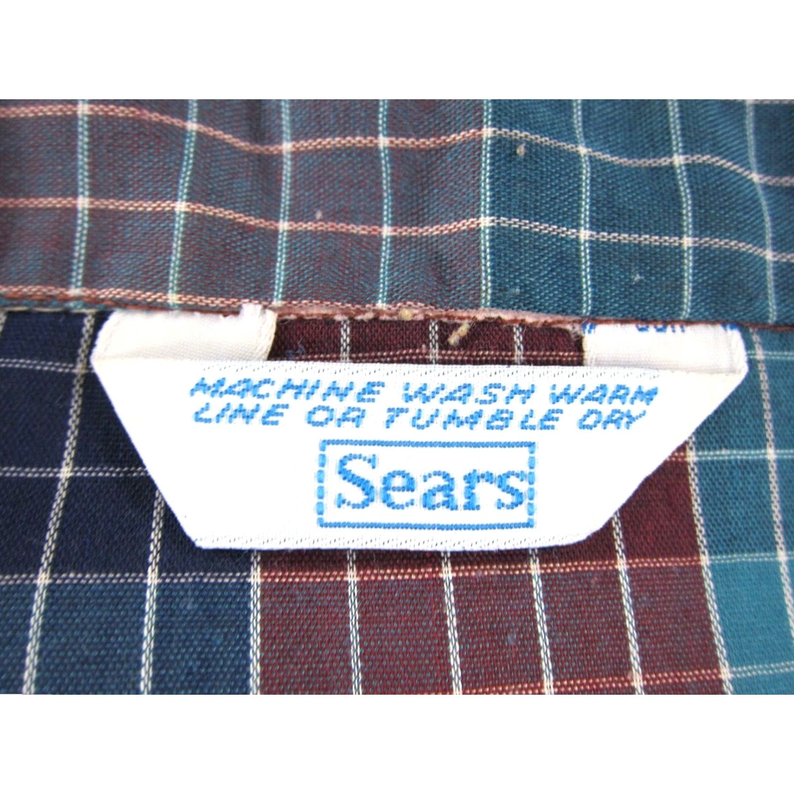 Sears VINTAGE Sears Blue Brown Plaid Collared Long Sleeve Button Up Blouse Woman S Size S / US 4 / IT 40 - 3 Thumbnail