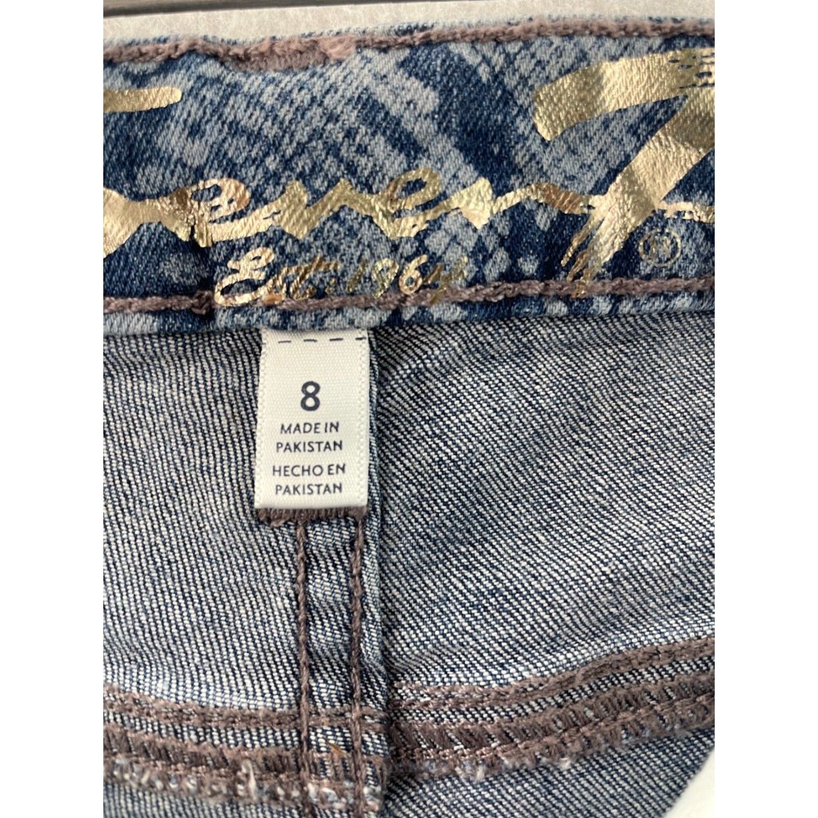 7 For All Mankind Seven for All Mankind Cut Off Jean Shorts Womens 8 Blue Snakeskin Print Casual Bohemian Size 30" / US 8 / IT 44 - 3 Thumbnail
