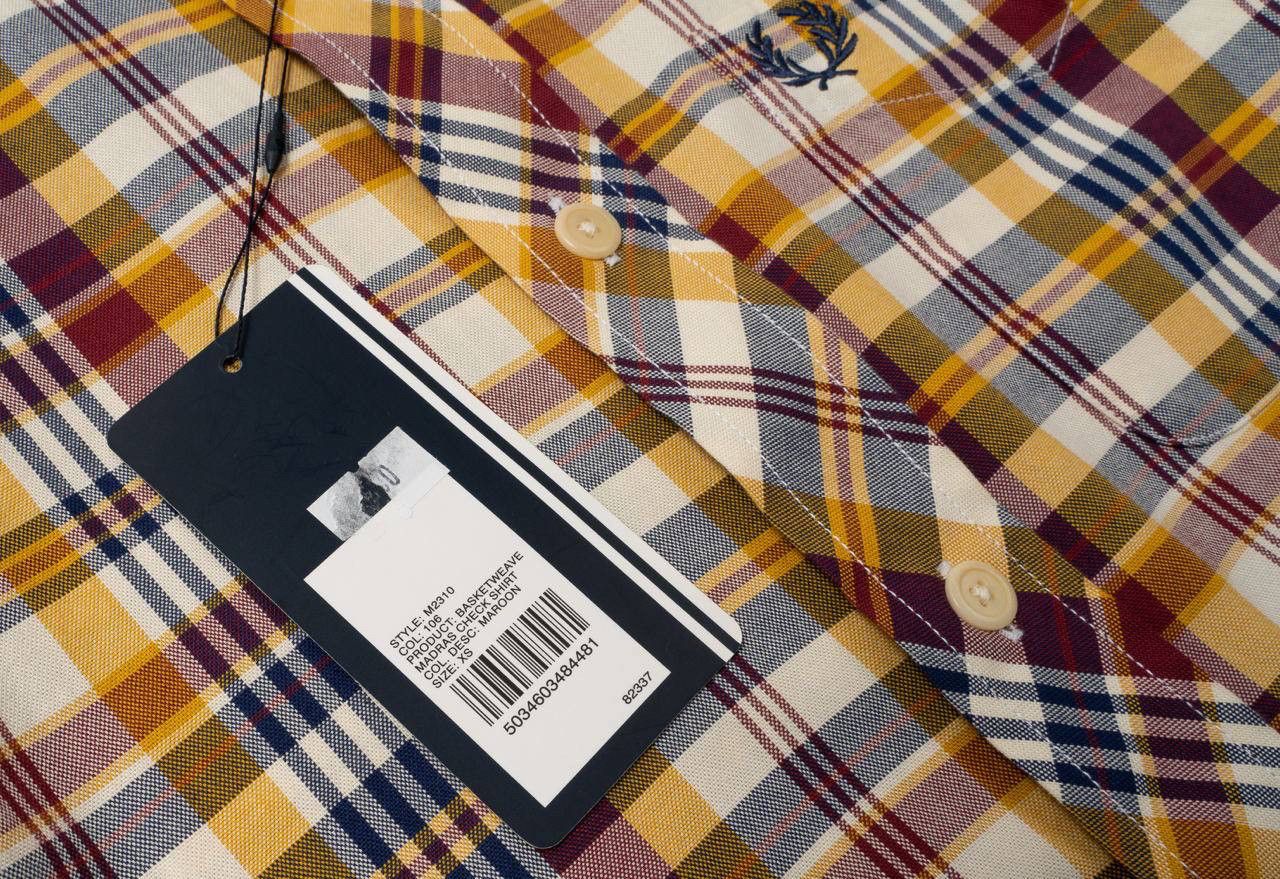 Fred Perry 🔵 FRED PERRY Short Sleeve Cotton Madras Check Shirt Size US XS / EU 42 / 0 - 7 Thumbnail