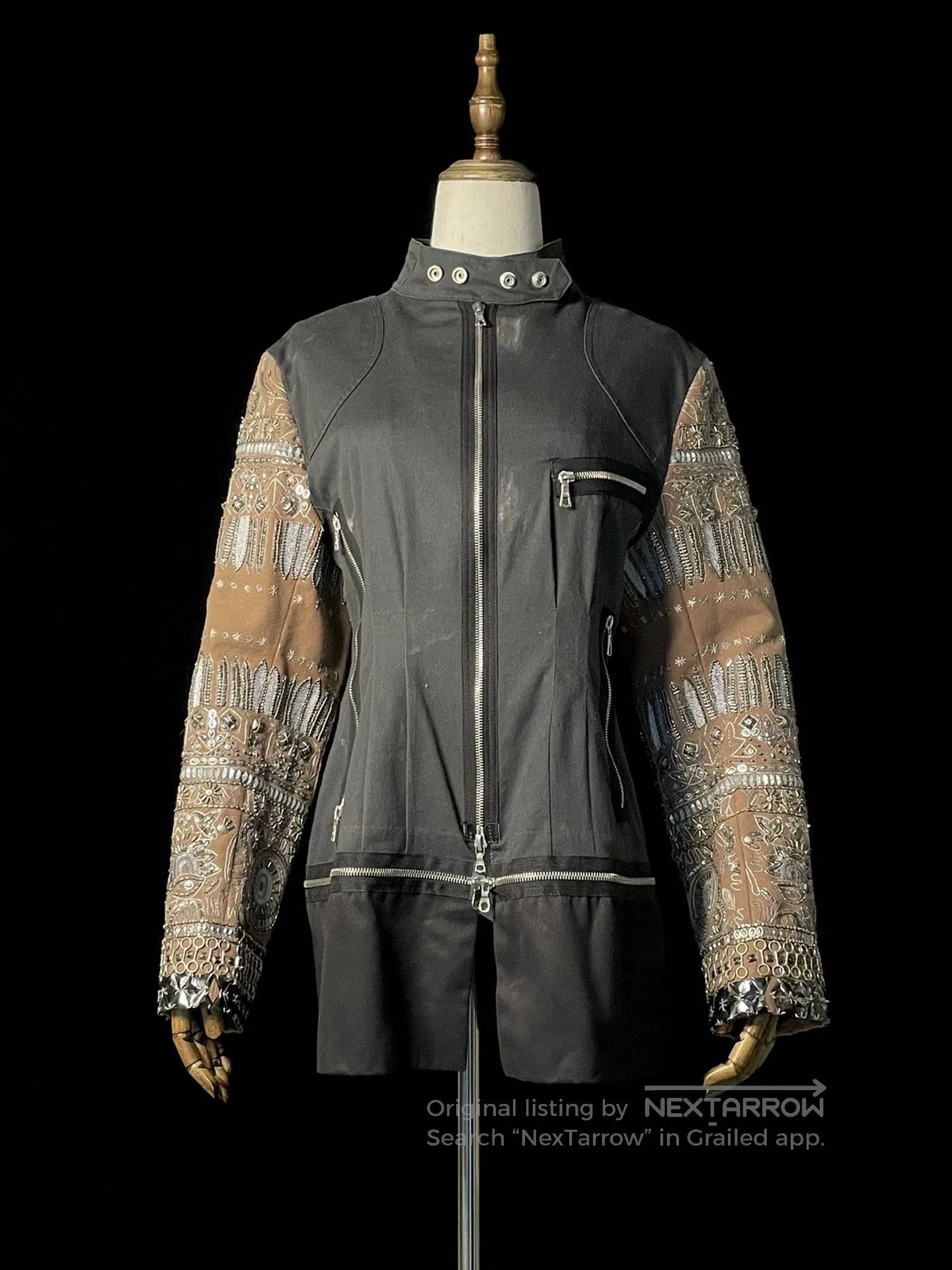 Dries Van Noten drapes van noten embroidered metallic jacket. Size L / US 10 / IT 46 - 3 Thumbnail