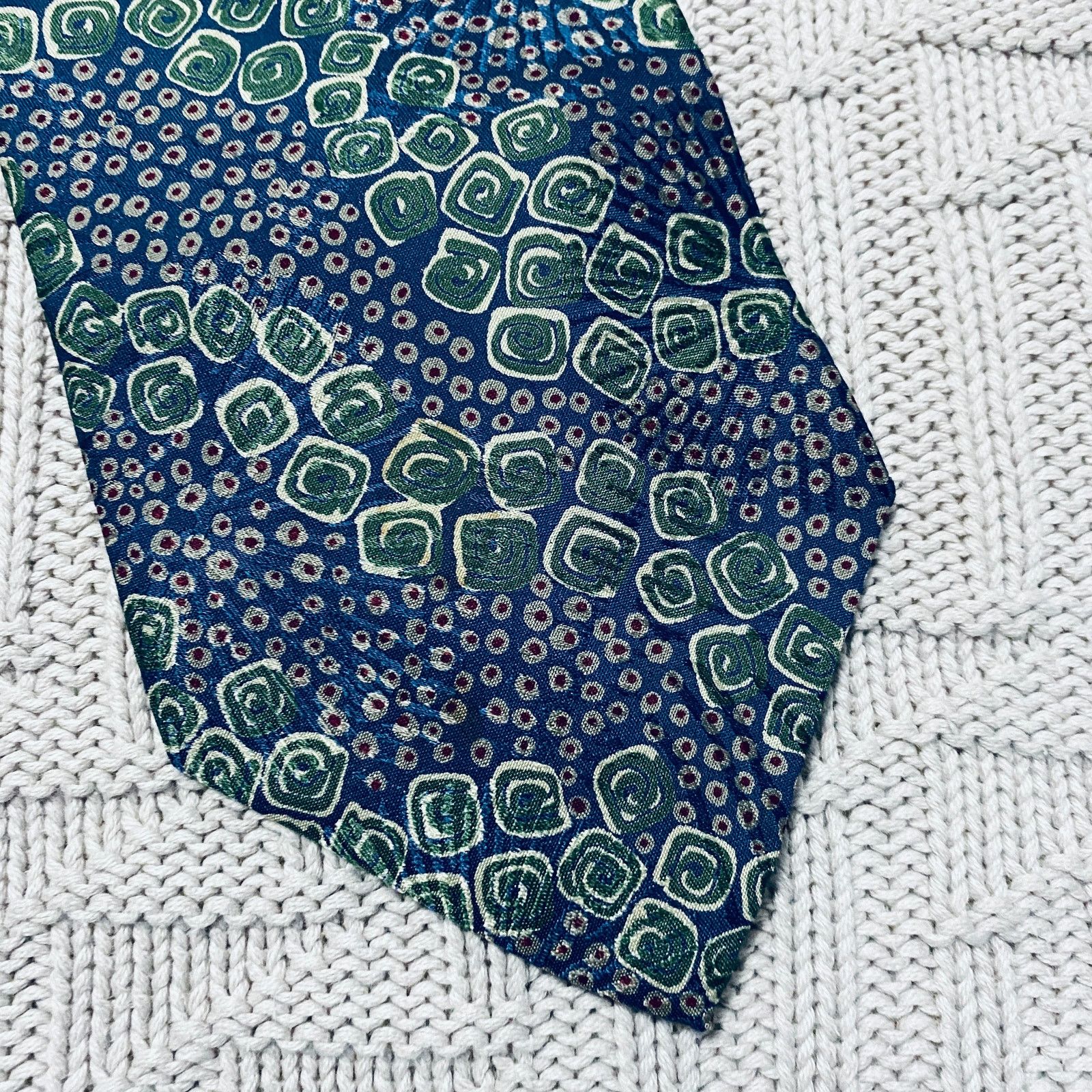Dior Dior green and blue abstract Italian silk tie Size ONE SIZE - 2 Thumbnail