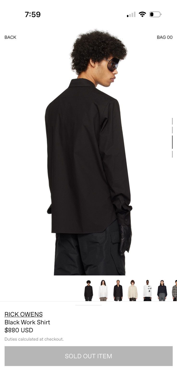 Rick Owens Rick Owens work shirt Size US S / EU 44-46 / 1 - 7 Thumbnail