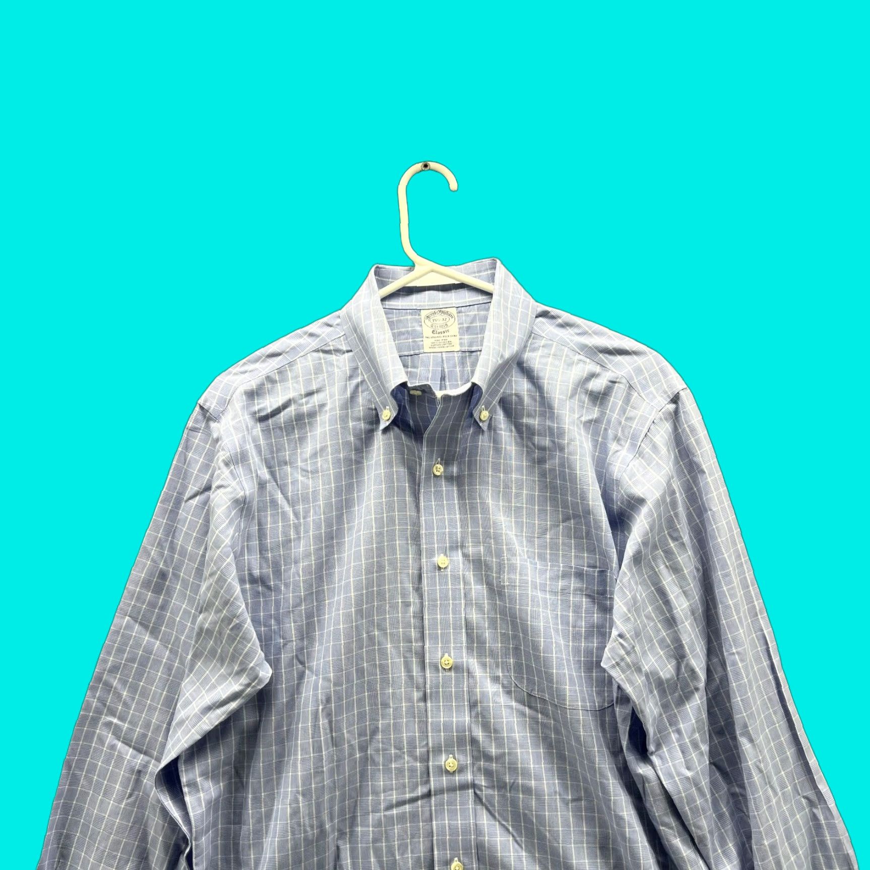 Brooks Brothers Brooks Brothers Shirt Men 15.5 35 Adult Blue Glen Check Button Down Classic Shirt Size US L / EU 52-54 / 3 - 1 Thumbnail