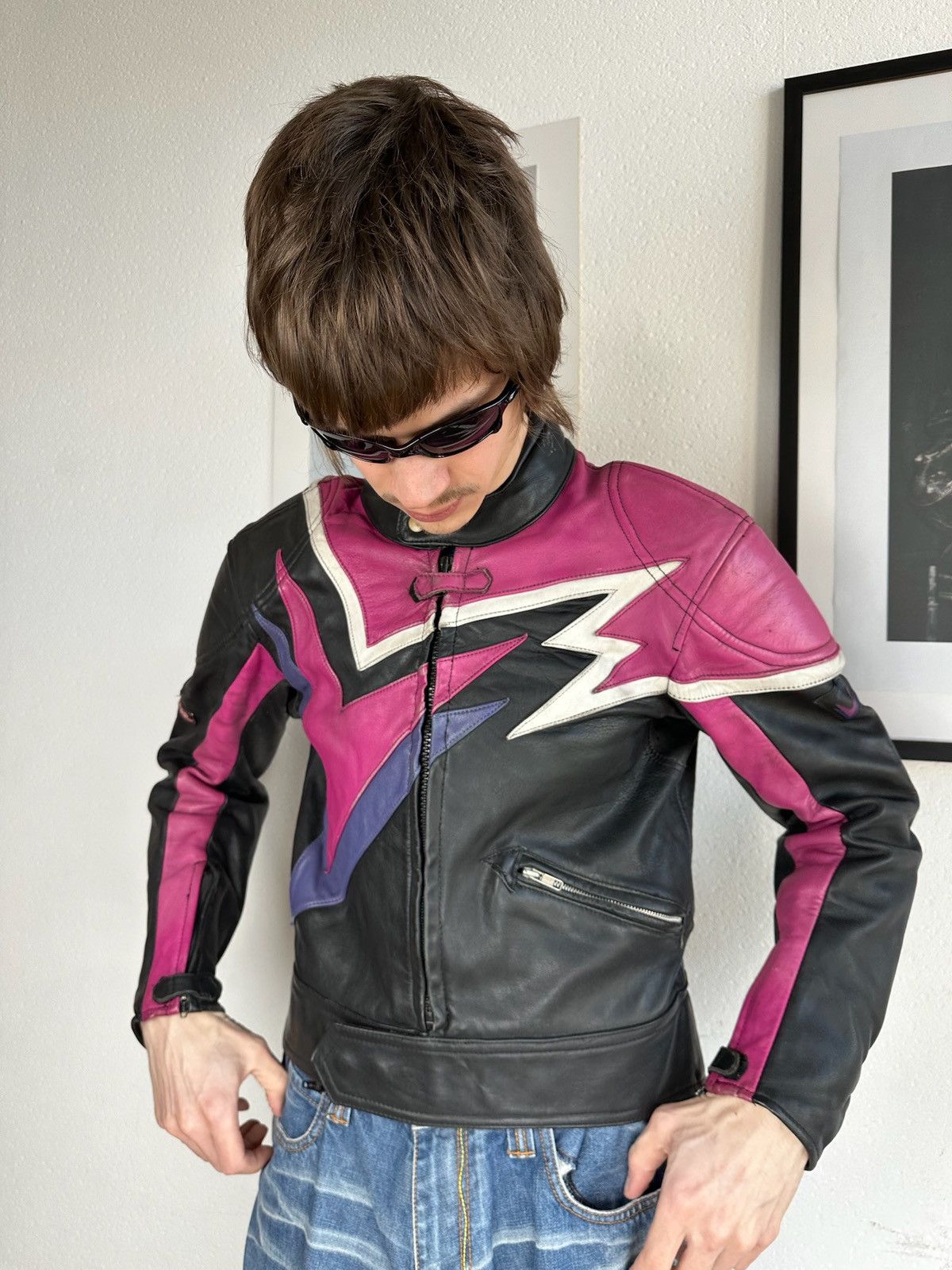 Dainese VINTAGE LEATHER JACKET MOTO RACING NASCAR DAINESE STYLE Size US M / EU 48-50 / 2 - 10 Thumbnail