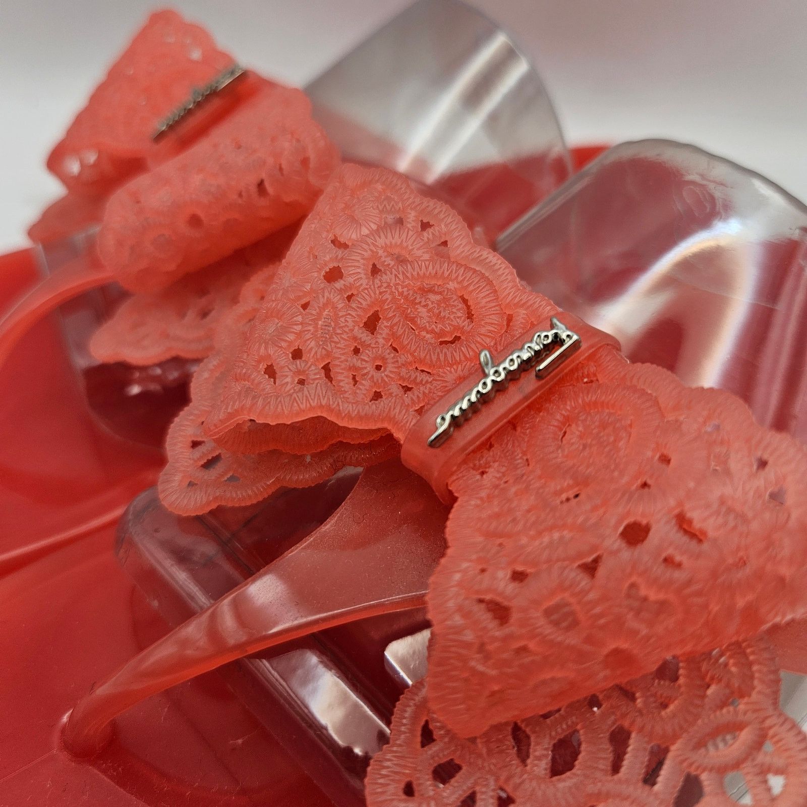 Salvatore Ferragamo SALVATORE FERRAGAMO WOMEN'S 6 JELLY THONG ORANGE SANDALS Size US 6 / IT 36 - 2 Thumbnail