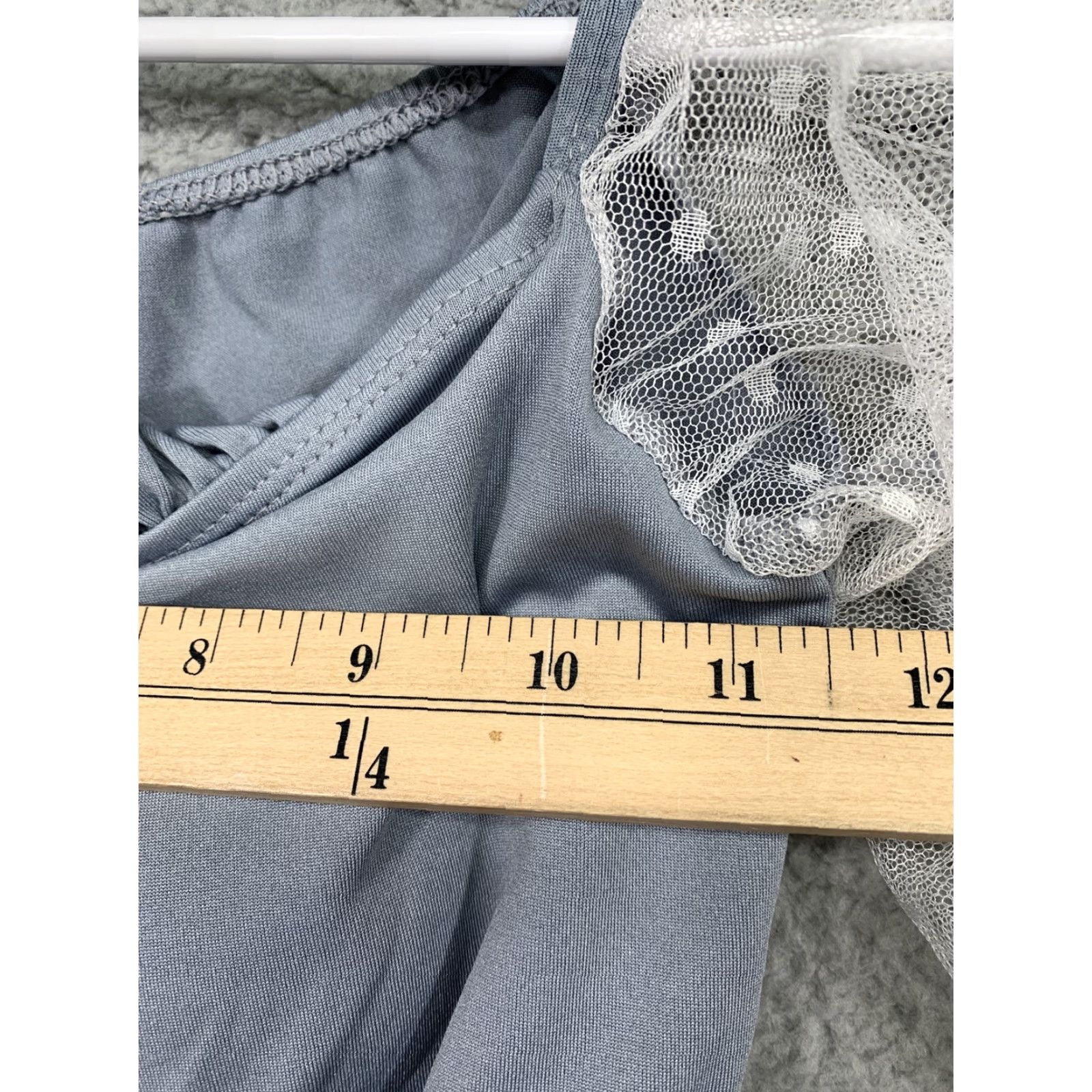 Vintage Lzhua 2-Piece Swimsuit Women's XS Gray Lacy Sleeves Boy Shorts Under Skirt NWT Vintage: No (if applicable) Size 26" / US 2 / IT 38 - 7 Thumbnail