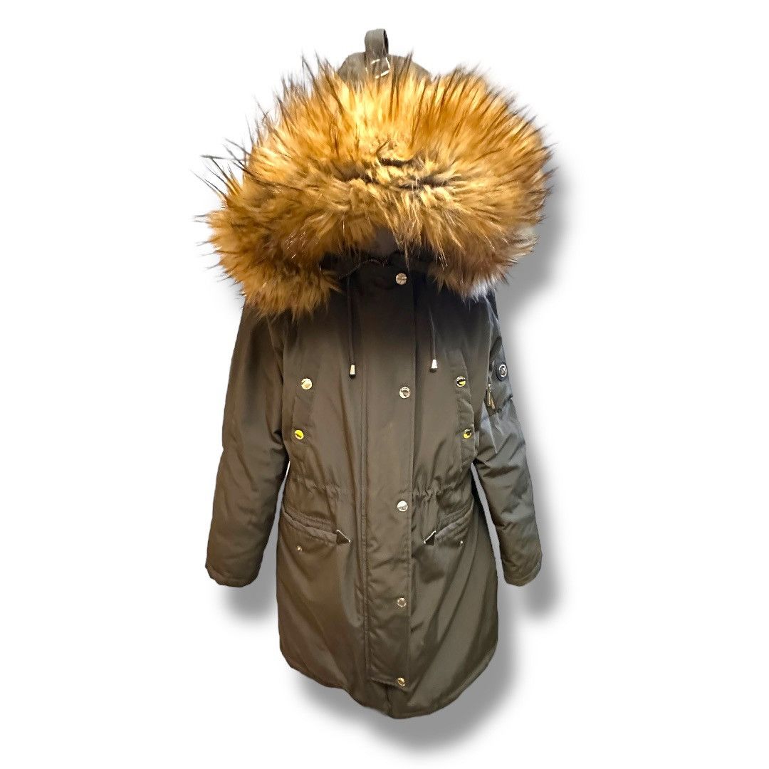 Michael Kors Women’s L Micheal Kors Olive Faux Fur Down Filled Parka Size L / US 10 / IT 46 - 1 Thumbnail