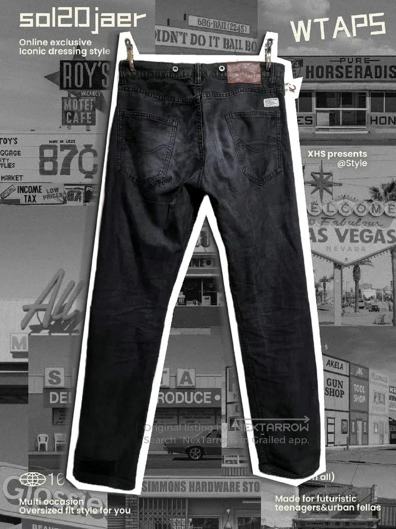 Wtaps Wtaps size M Damaged patch ink-wash cloth pants Size US 39 - 2 Thumbnail