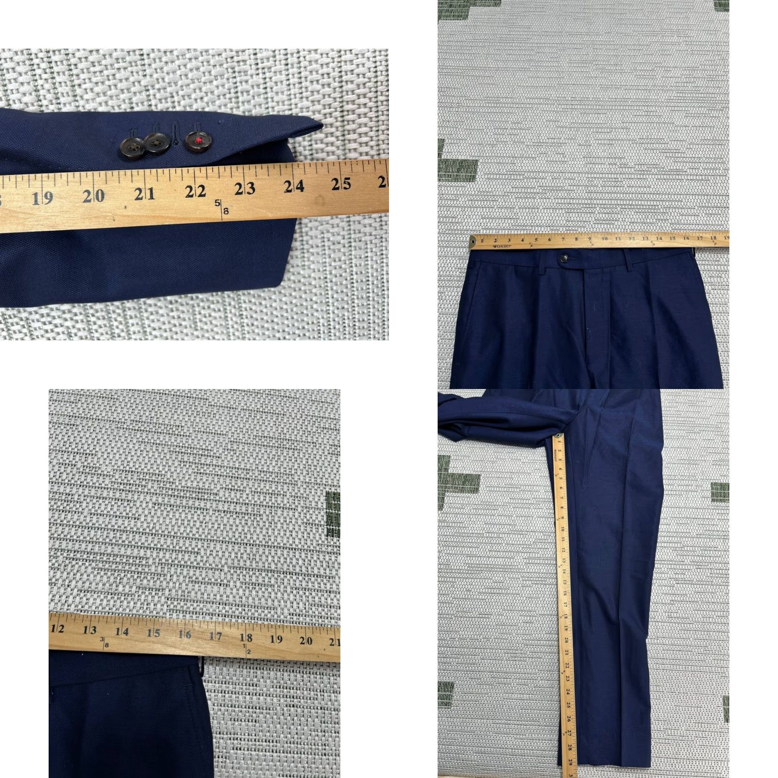 Suitsupply Suitsupply Sienna 2 Piece Suit Set Mens 38 it 38 us Blue Wool Super 130s Solid Modern 2 Piece Dress Suit Mens Size 38R - 10 Thumbnail
