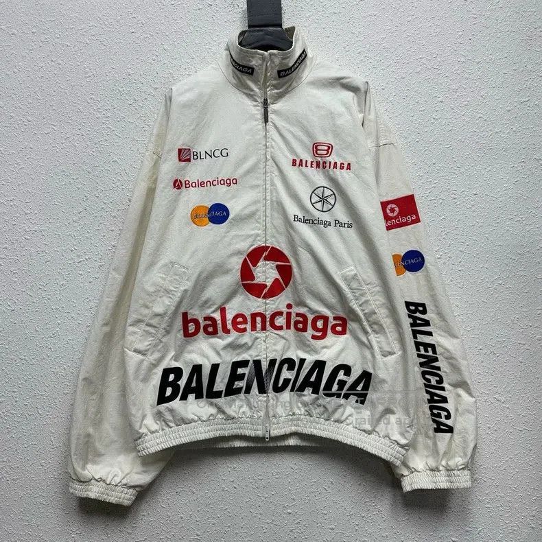 Balenciaga Balenciaga 24 White Racing Logo Jacket. Size US S / EU 44-46 / 1 - 1 Thumbnail