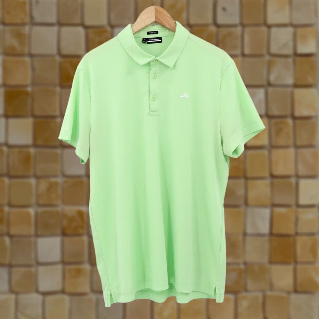 J.Lindeberg J. Lindenberg Polo Shirt Mens Lime Green 2XL Short Sleeve Button Collar Golf Casual Travel Regular Fit Powder Green Regular 2XL Men’s Polo Size US XXL / EU 58 / 5 - 1 Thumbnail