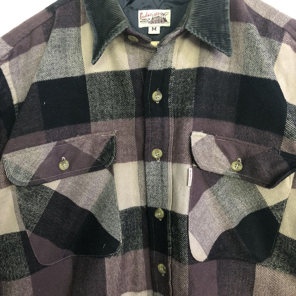 Budweiser × Vintage Vintage Budweiser switch collar check wool jacket Size US M / EU 48-50 / 2 - 5 Thumbnail