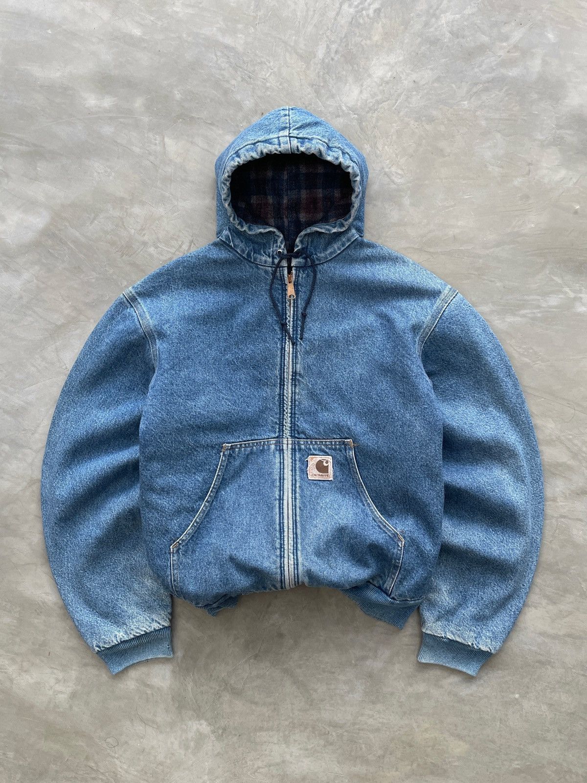 1990s Faded Blue Denim Vintage Carhartt Active Jacket JB1198