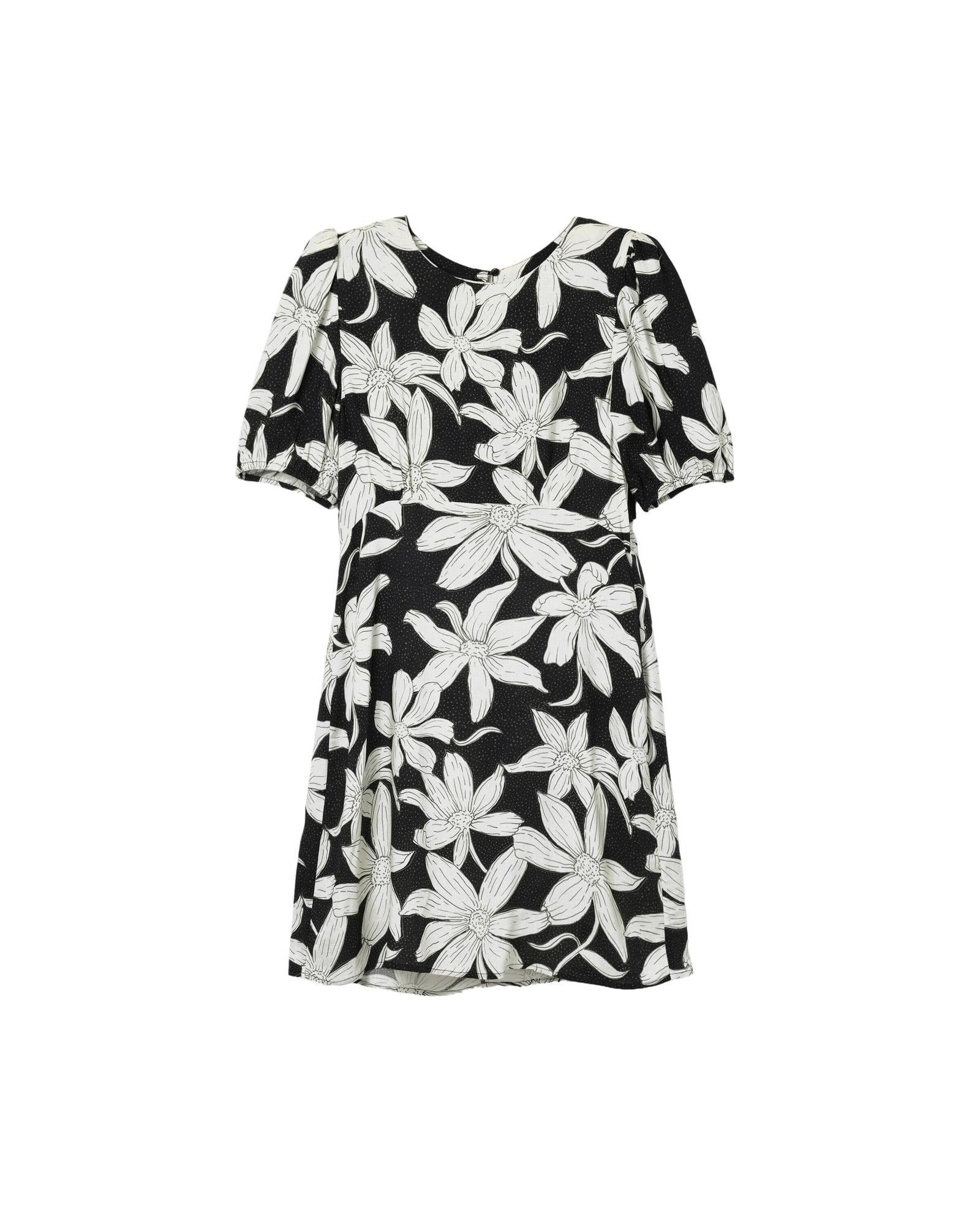 image of Desigual Floral Short Sleeve Dress in Black, Women's (Size XL)