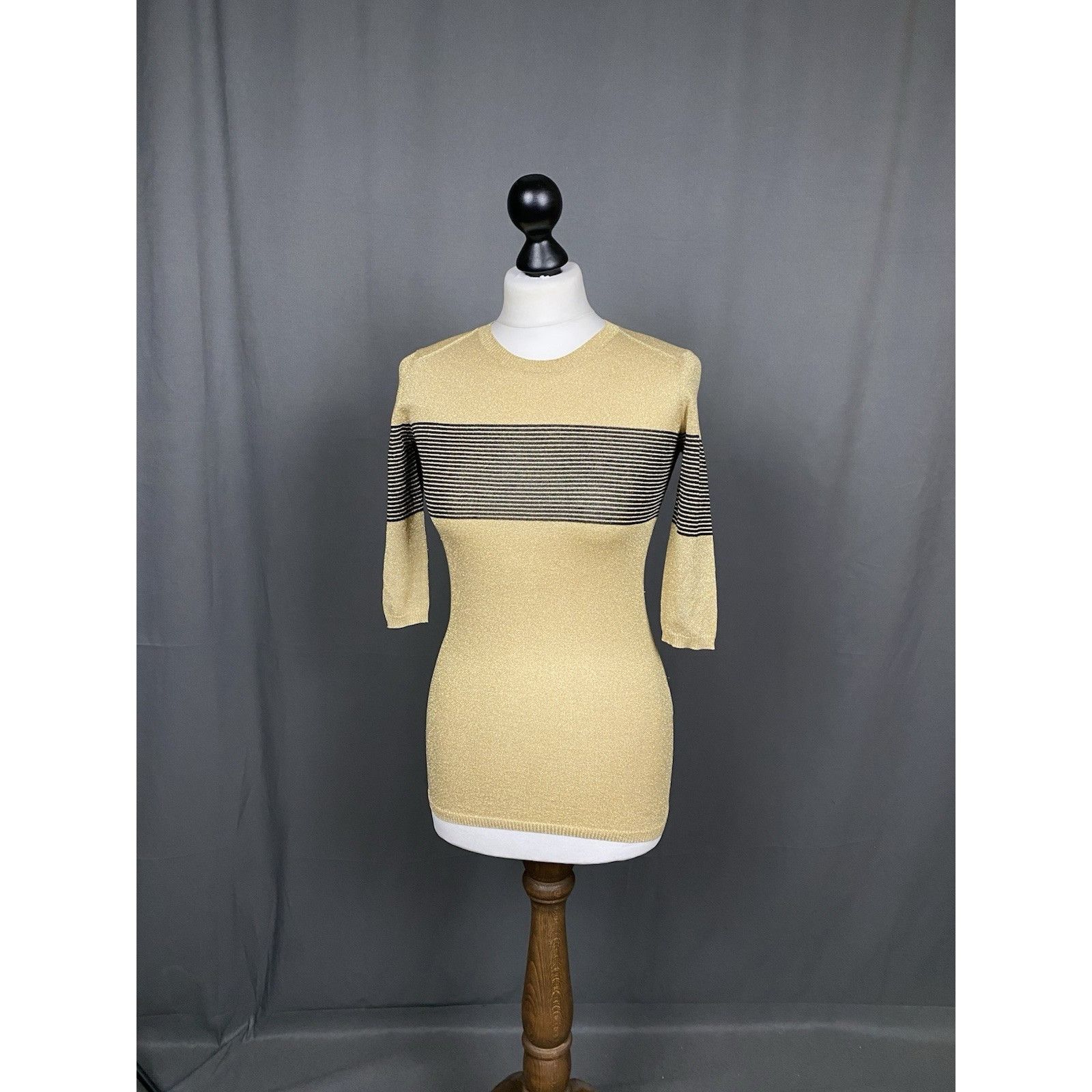 Dolce & Gabbana Dolce&Gabbana Women's Beige Wool Silk Crewneck Tunic Sweater Size S / US 4 / IT 40 - 2 Thumbnail