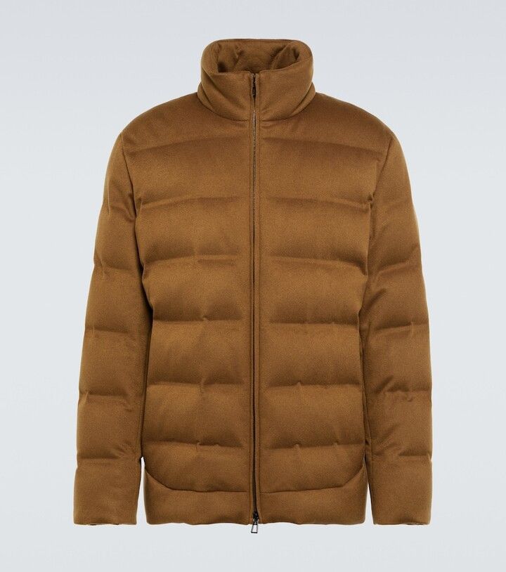 Loro Piana o1w1db10724 Filmore Cashmere Padded Jacket in Brown Size US XL / EU 56 / 4 - 1 Thumbnail