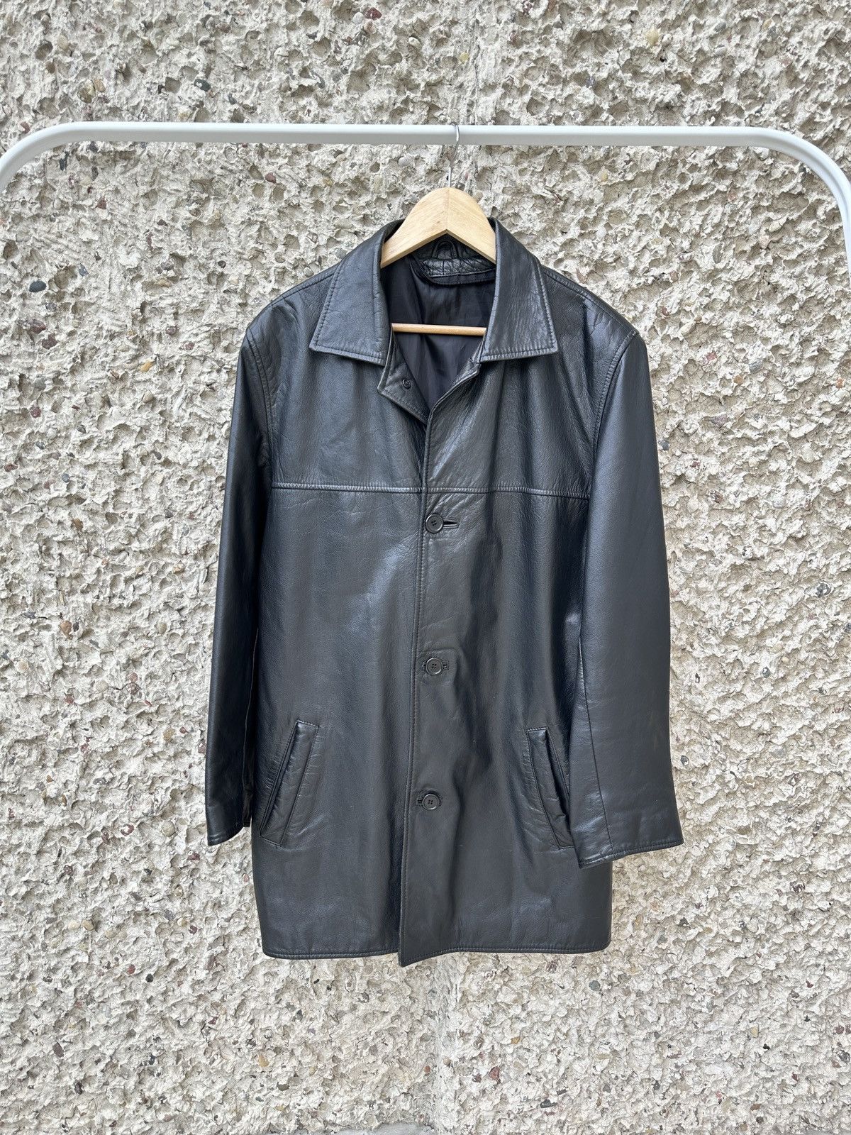 Vintage Vintage 90s y2k leather slim classic coat Size US L / EU 52-54 / 3 - 1 Thumbnail