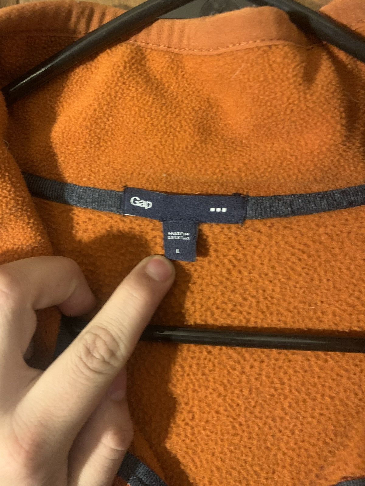 Gap Vintage Gap Orange Fleece Sweater Size US L / EU 52-54 / 3 - 3 Thumbnail