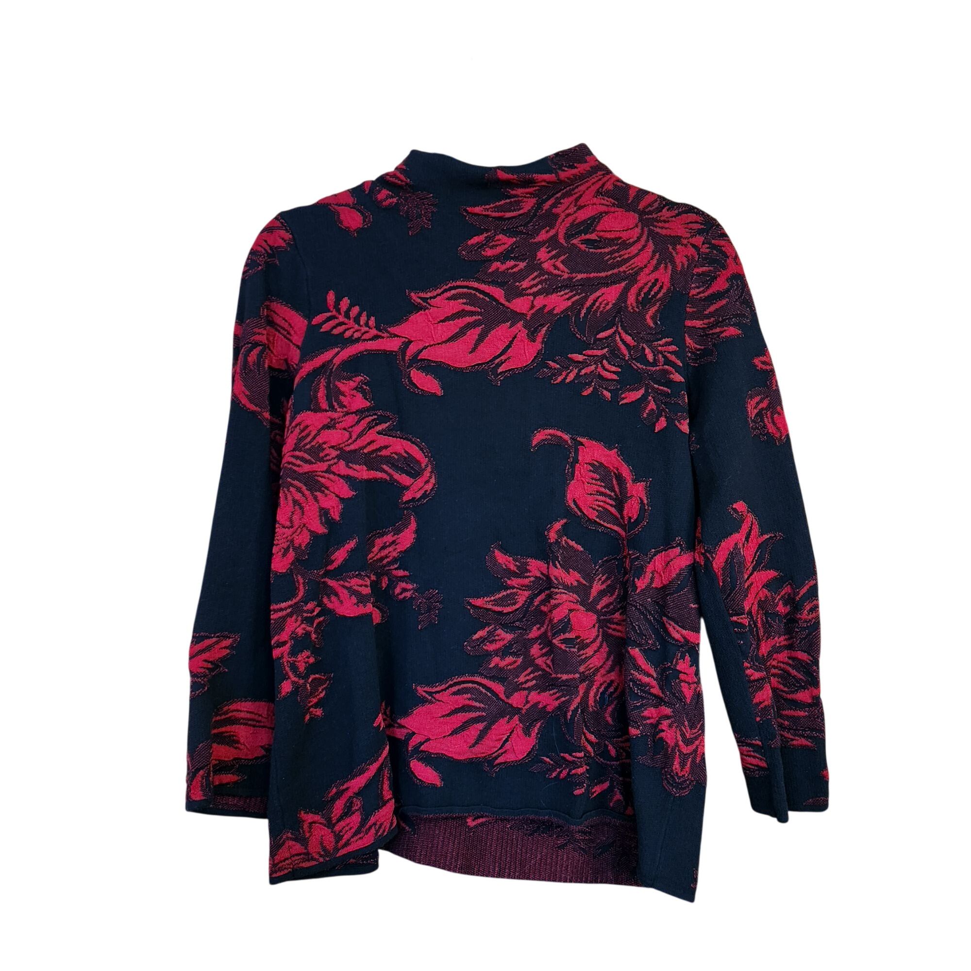 Chicos Chico's Ella Printed Mock TurtleNeck Sweater Floral Sweater Size S / US 4 / IT 40 - 1 Thumbnail