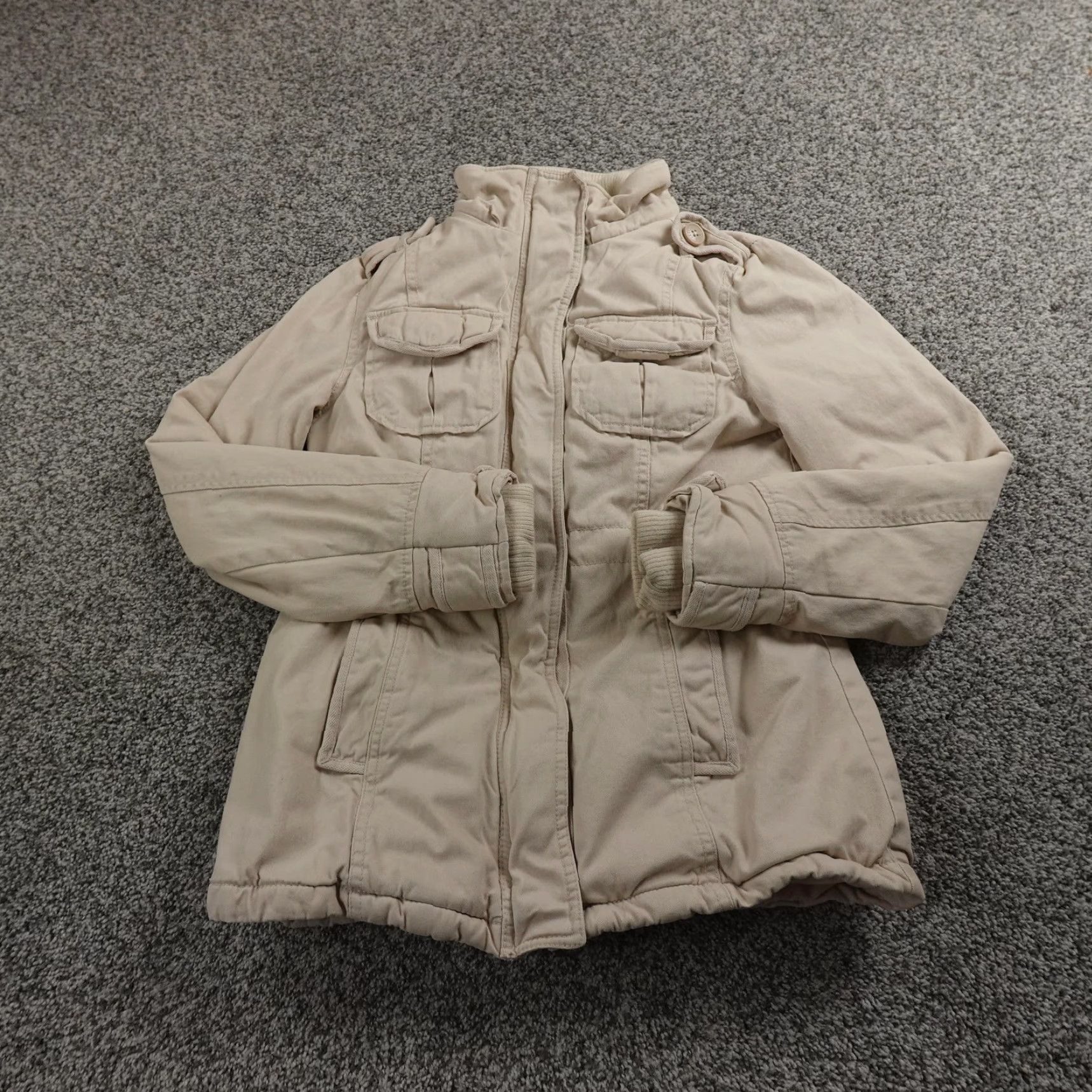 Aeropostale VTG Aeropostale Jacket Womens XS Beige Faux Fur Lined Parka Winter Coat Y2K Size XS / US 0-2 / IT 36-38 - 3 Thumbnail