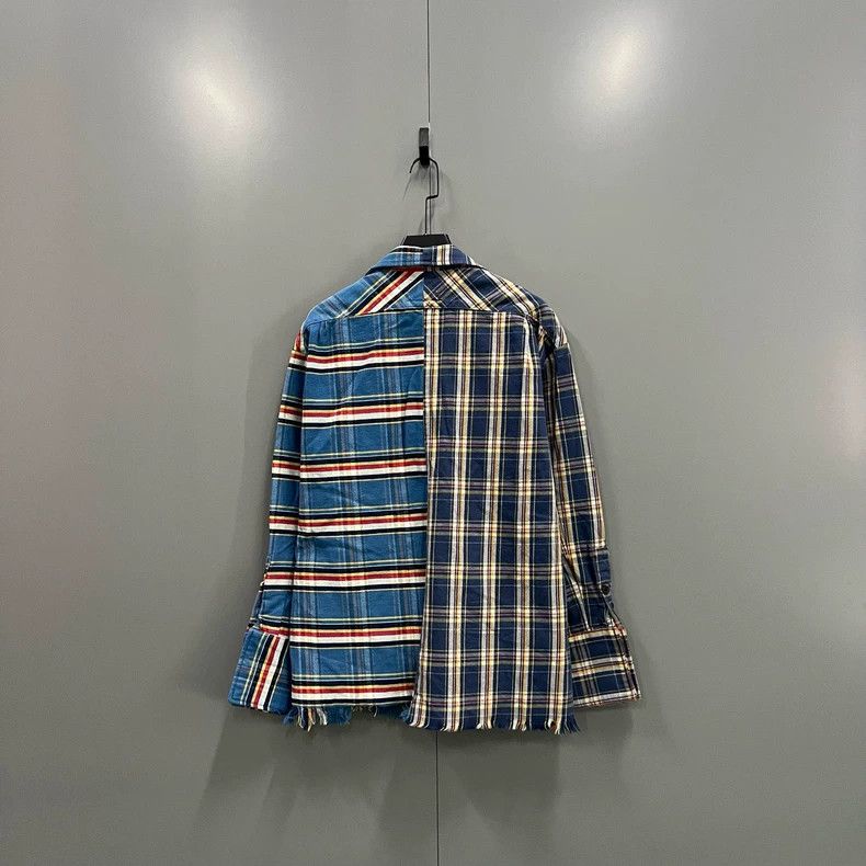 Greg Lauren greg lauren Splicing plaid shirt 2506-Nextarrow Size US M / EU 48-50 / 2 - 2 Thumbnail