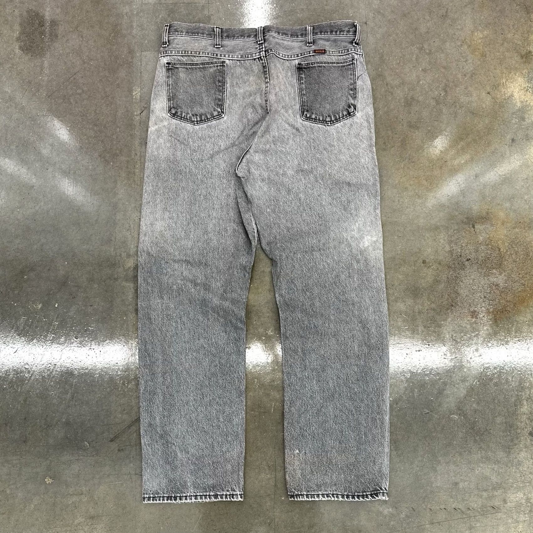 Denime VINTAGE Rustler Wranger Black Denim Jeans Distressed Faded 36 X 30 Wranger Size US 36 / EU 52 - 4 Thumbnail