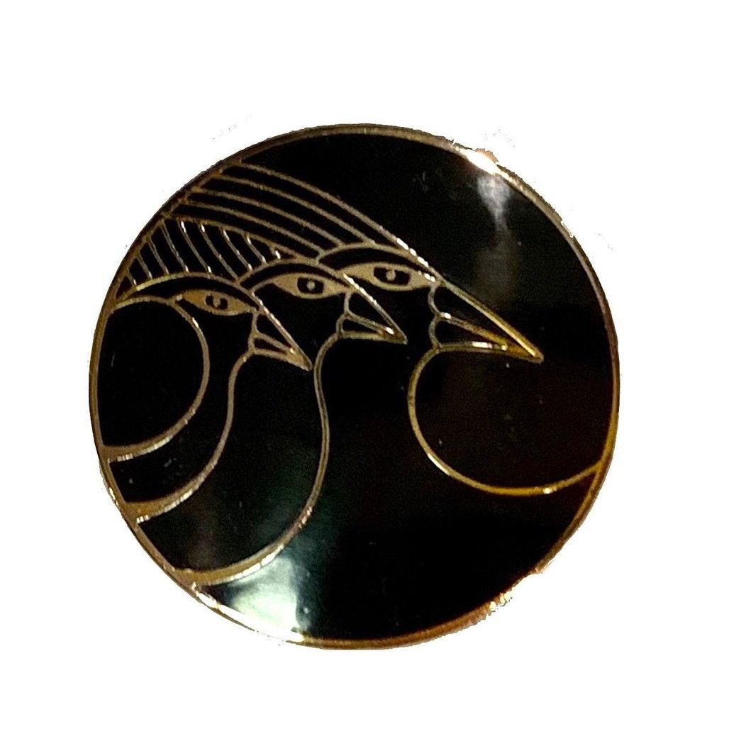 Jewelry x Vintage 70's 80's Large Laurel Burch Celestial Birds Clip On Earrings in Black, Women's