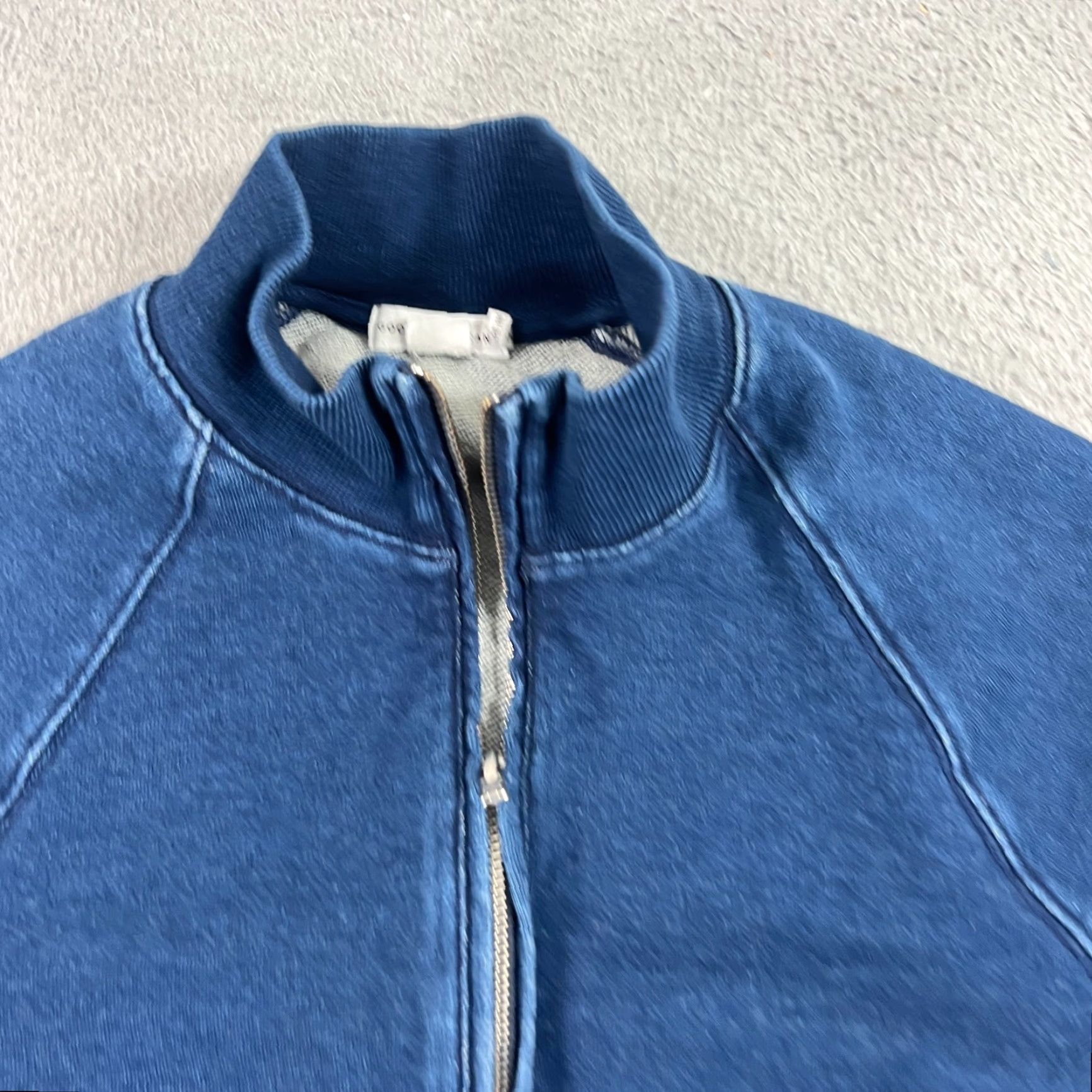 Good American GOOD AMERICAN Sweatshirt Pullover Mock Zip Indigo Blue Cropped N/A Size M / US 6-8 / IT 42-44 - 3 Thumbnail