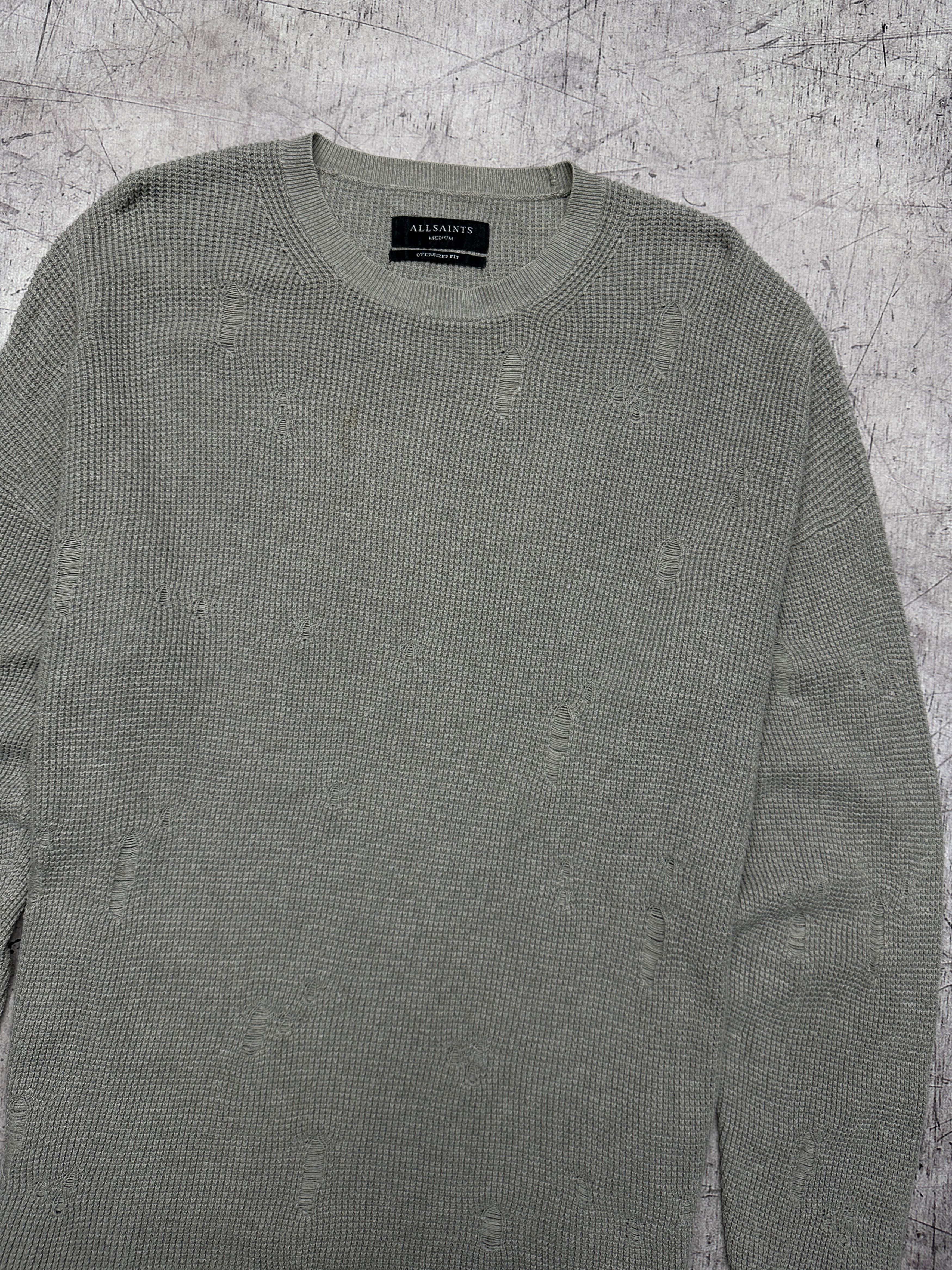 Allsaints Allsaints Mens Forram Knit Distressed Sweater Size US M / EU 48-50 / 2 - 2 Thumbnail