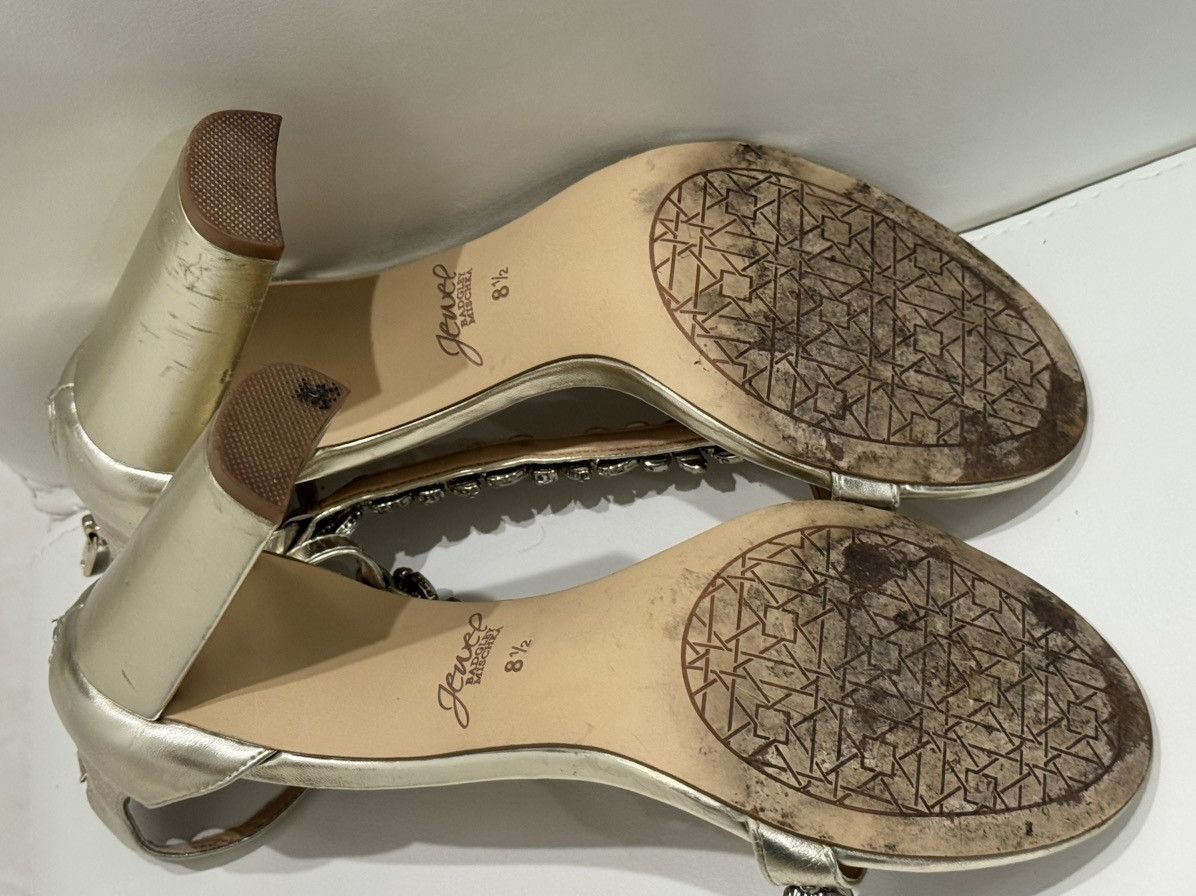 Badgley Mischka Badgley Mischka Gold Rhinestone Strappy Block Heel Size US 8.5 / IT 38.5 - 9 Thumbnail