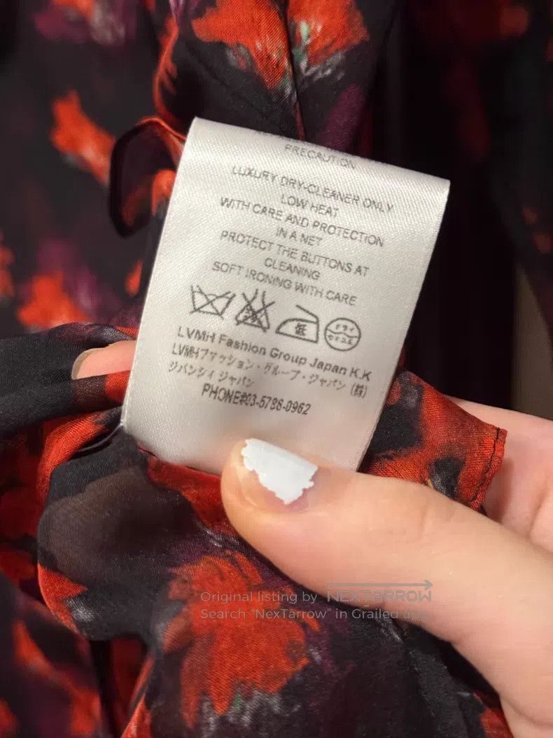 Givenchy Givenchy Red Floral Print 100% Silk Shirt Size US XS / EU 42 / 0 - 3 Thumbnail