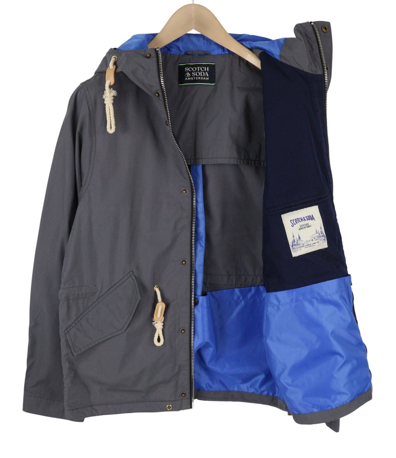 Scotch & Soda M Grey Extended Lining Drawstring Jacket 88483 Size US M / EU 48-50 / 2 - 4 Thumbnail