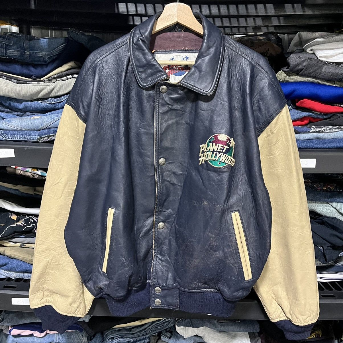 Planet Hollywood Vintage 90s Planet Hollywood California Leather Jacket XL Size US XL / EU 56 / 4 - 3 Thumbnail