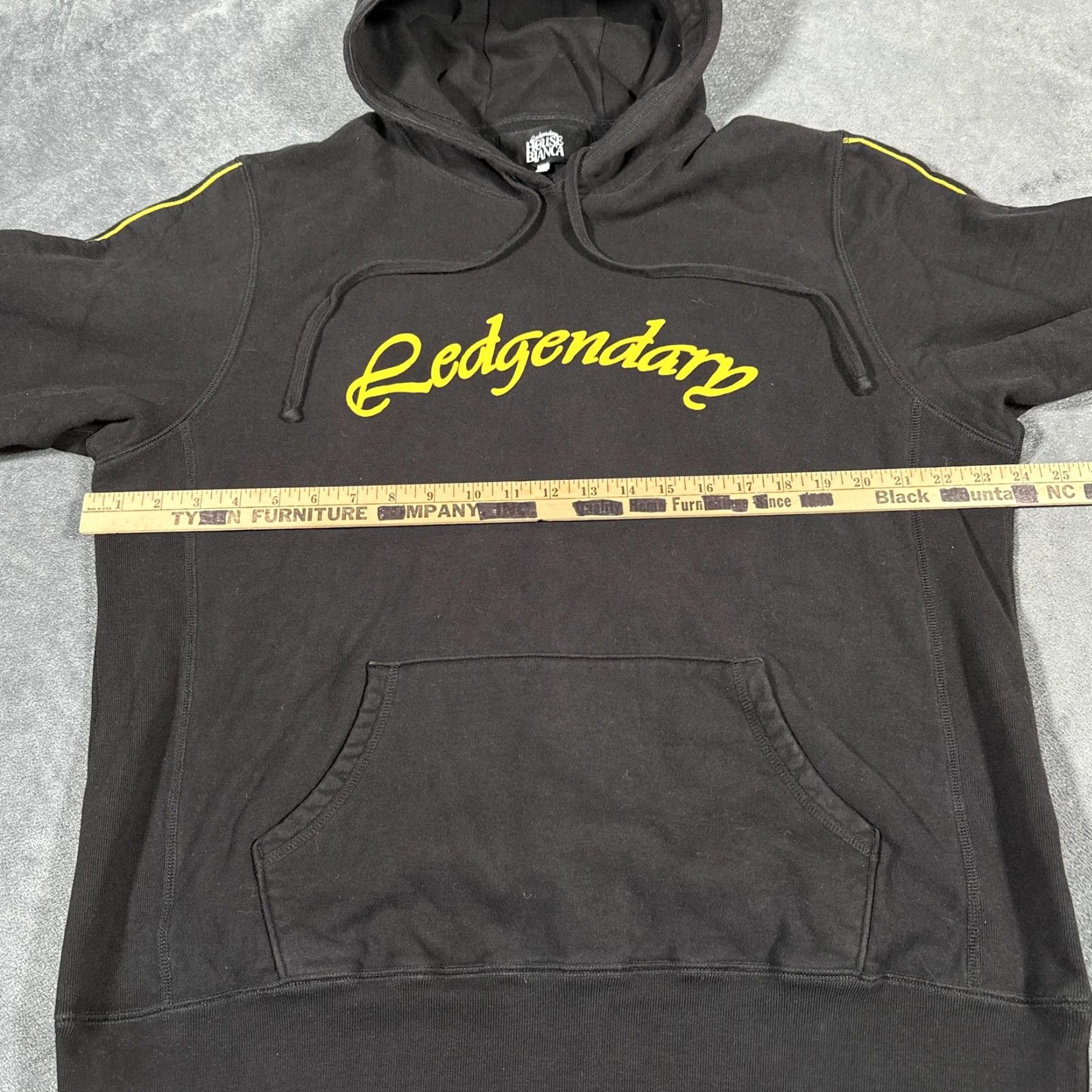 BIANCA CHANDON VINTAGE Ledgendary House Bianca Hoodie Mens XL Black Yellow Graphic Pullover 100% Cotton - 90s-inspired? Size US XL / EU 56 / 4 - 4 Thumbnail