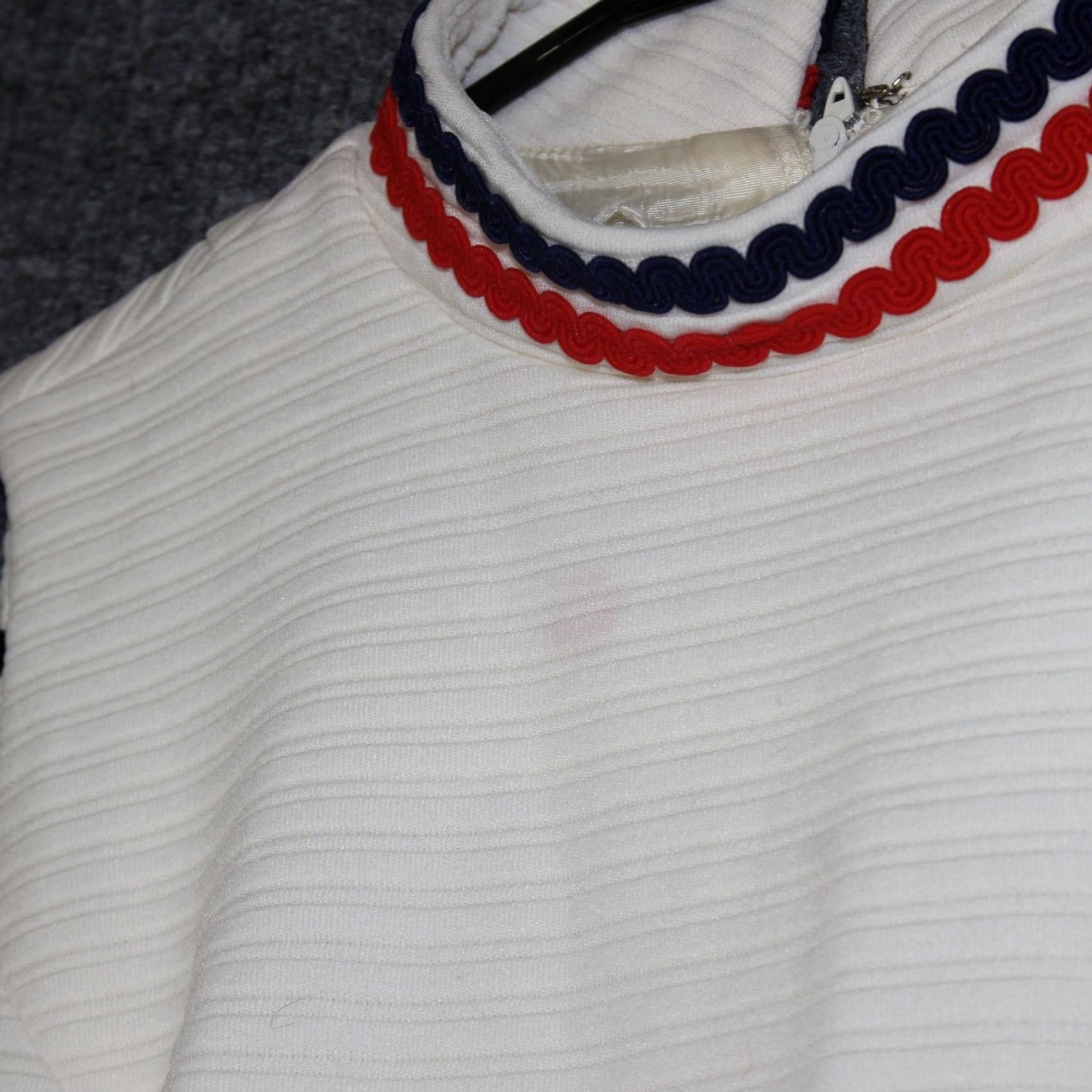 Vintage VINTAGE Parade A-Line Dress Women XS Knee Length White Trim Cap Sleeve Sleeveless Knit Polyester Cotton Yellowing Patina 90s Sports Summer Dress Size XS / US 0-2 / IT 36-38 - 4 Thumbnail