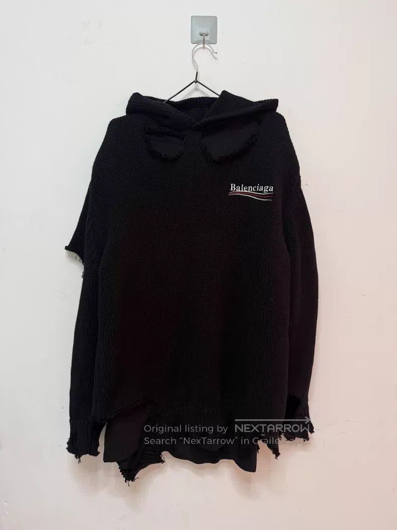 Balenciaga Balenciaga Classic Logo letter embroidery holey hooded swe Size US XS / EU 42 / 0 - 2 Thumbnail