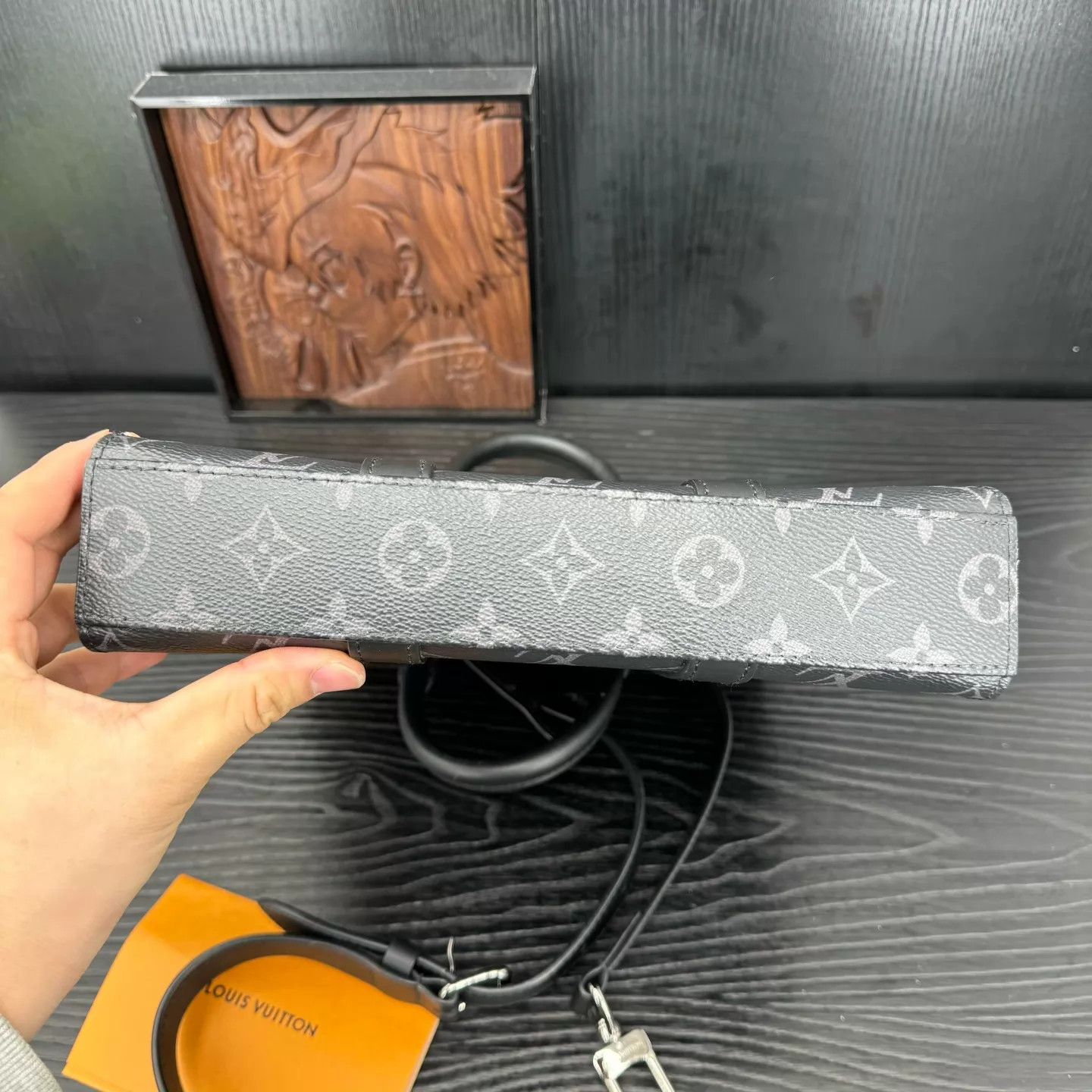 Louis Vuitton LV Sac Plat Cross Black Monogram Pochette Size ONE SIZE - 9 Thumbnail