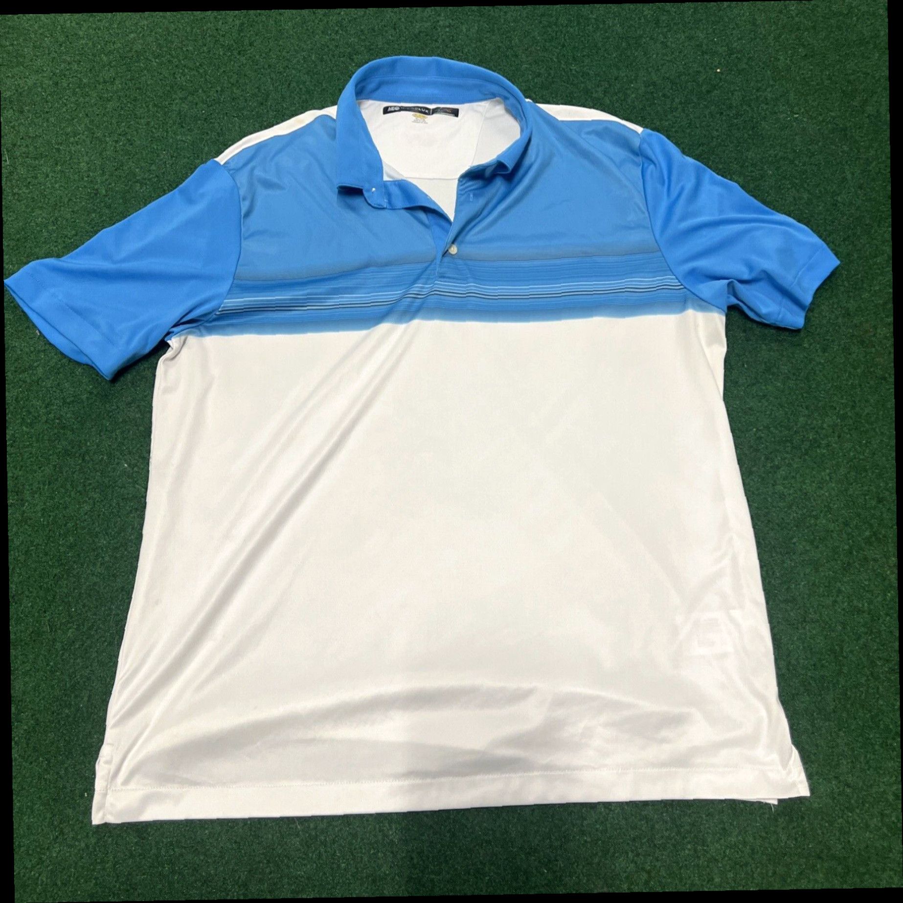 Vintage Greg Norman Polo Shirt Mens XL Play Dry White Blue Short Sleeve Adult Golf Size US XL / EU 56 / 4 - 1 Thumbnail