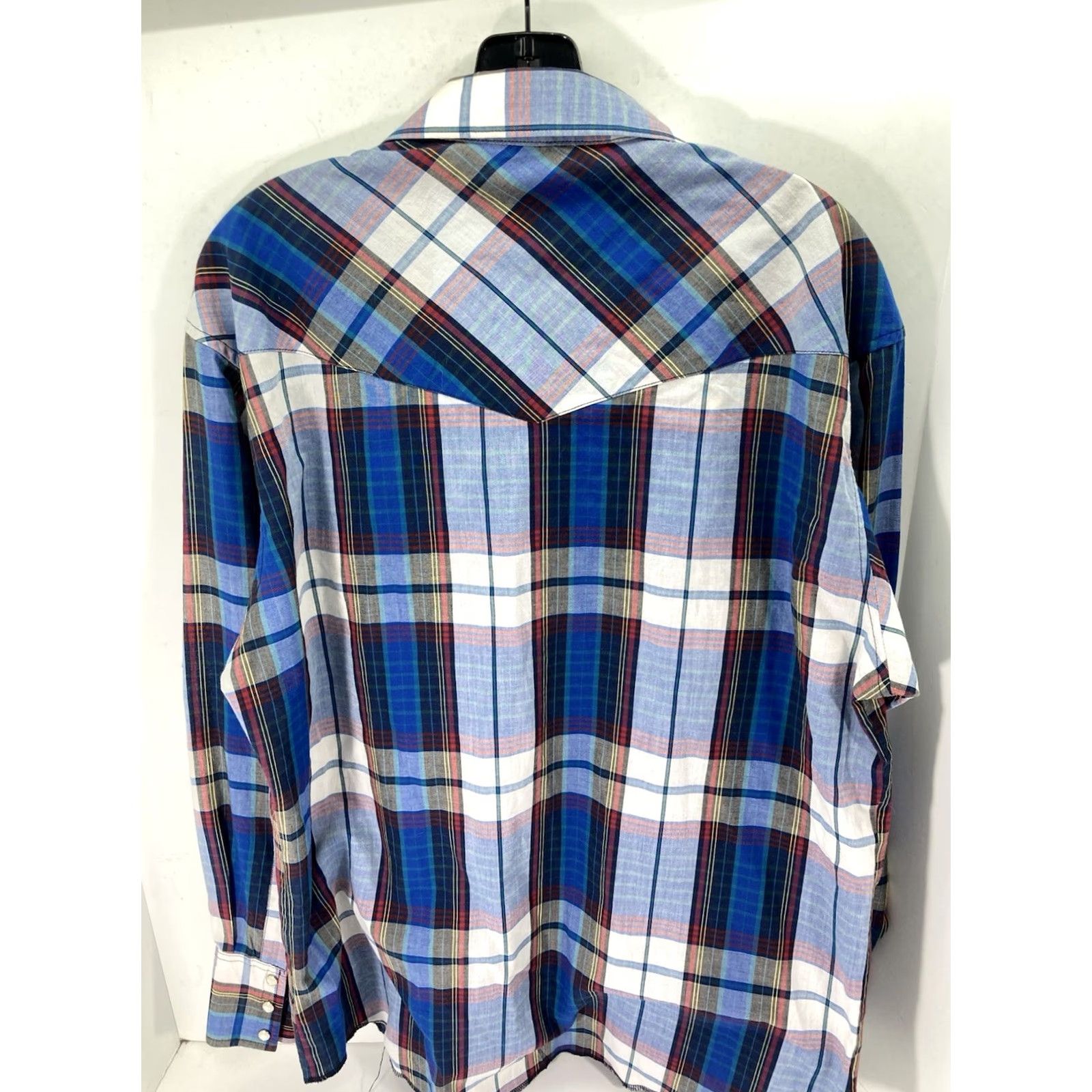 Wrangler VINTAGE Wrangler Pearl Snap Shirt Men Medium 16/34 Blue Plaid Long Sleeve Western Mens Size US M / EU 48-50 / 2 - 5 Thumbnail