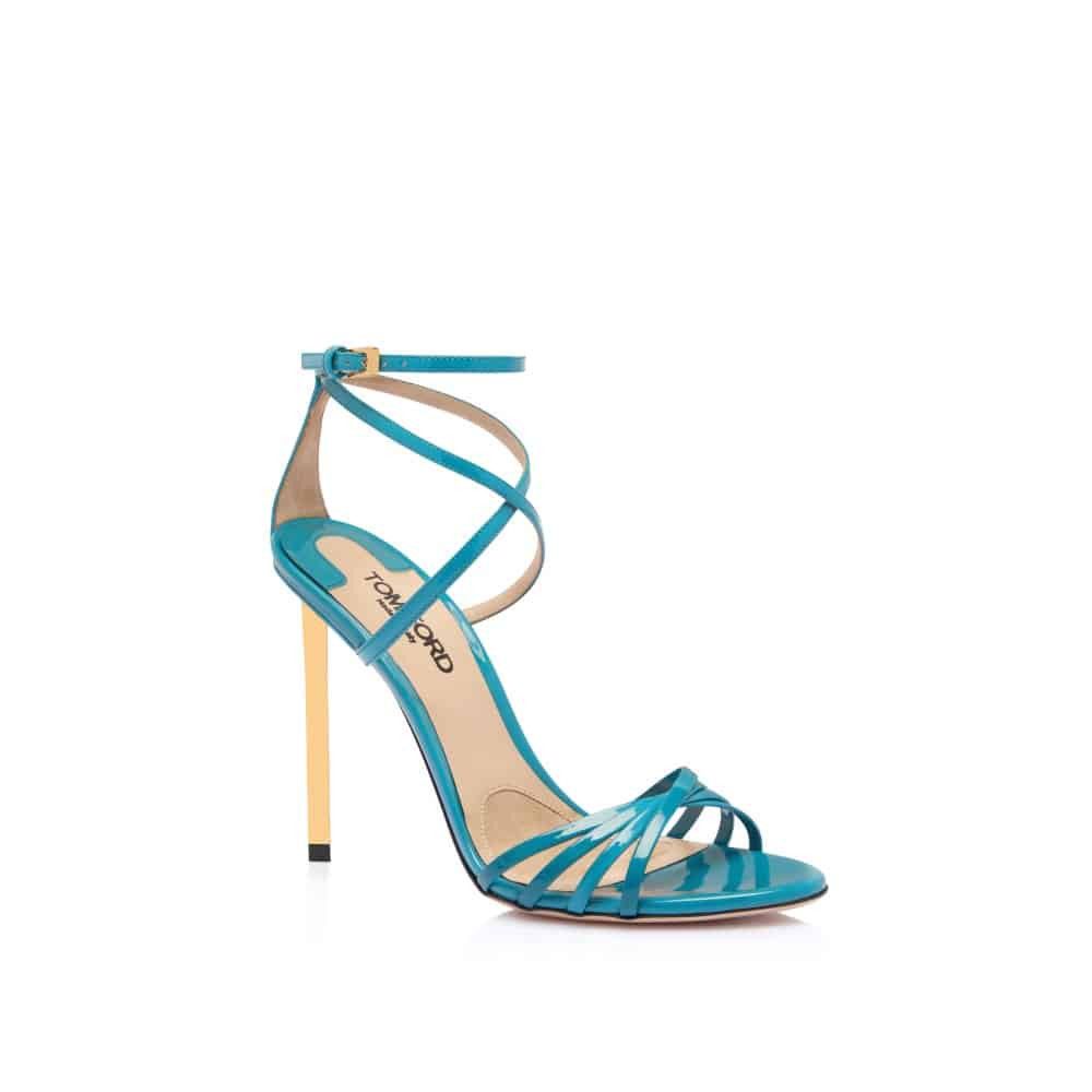 Tom Ford o1loc1c0126 W3551 Patent Leather Ida Sandals in Blue Size US 9 / IT 39 - 2 Thumbnail